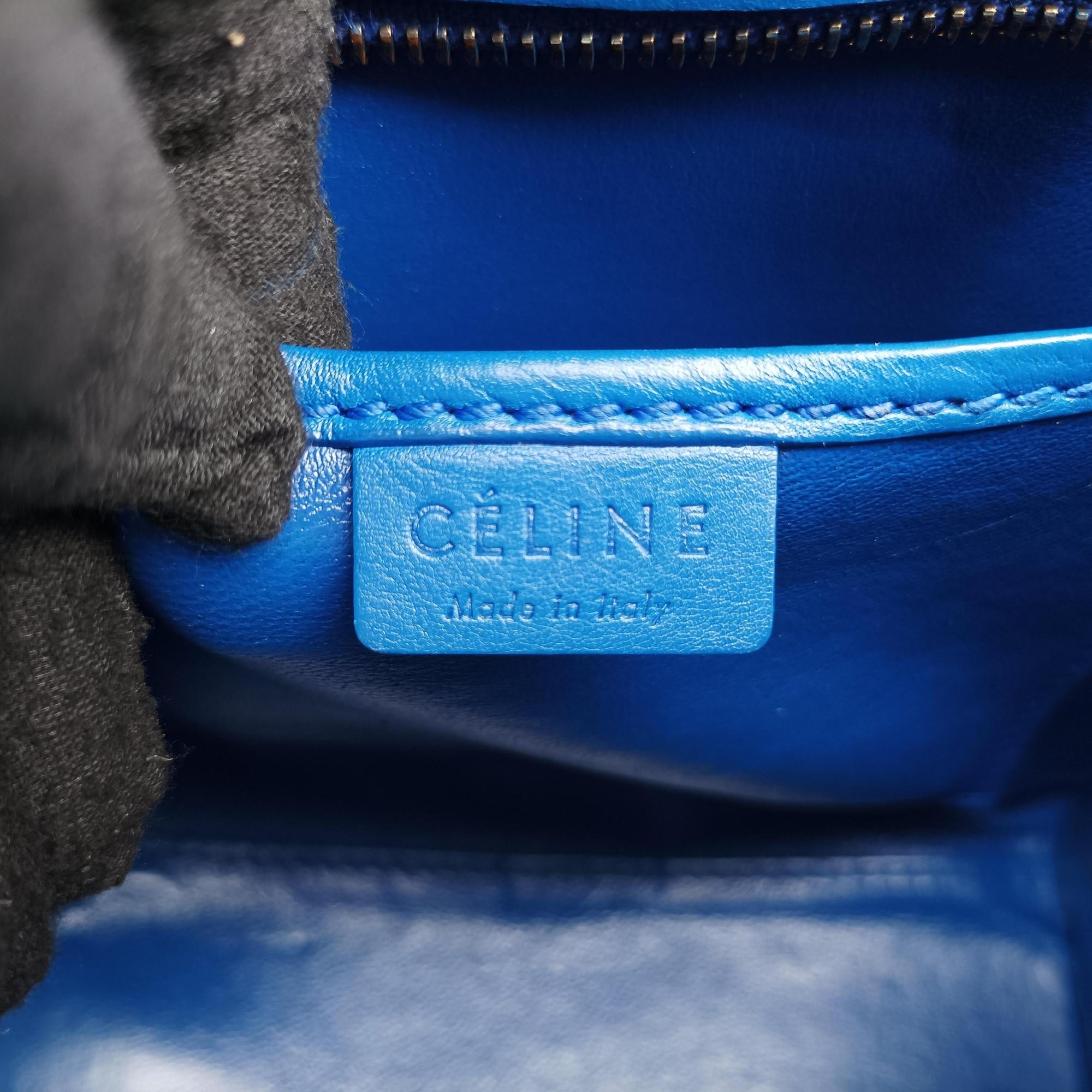 Secondhand Celine Luggage Mini Shopper Blue Leather  shoulderbag | stylenewstar