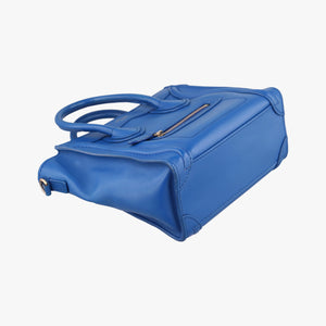Secondhand Celine Luggage Mini Shopper Blue Leather  shoulderbag | stylenewstar