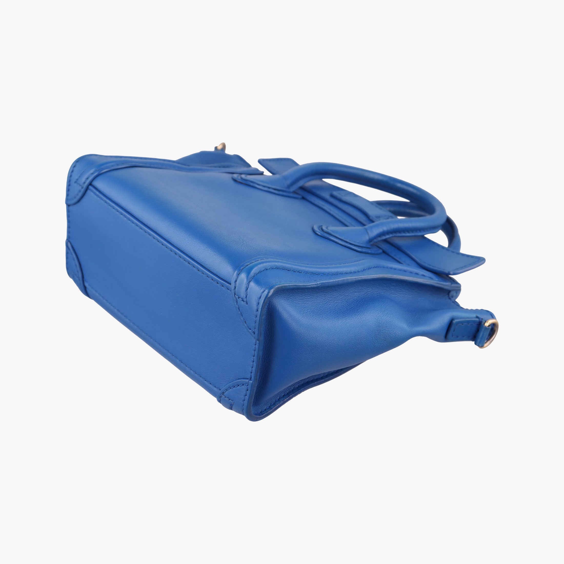 Secondhand Celine Luggage Mini Shopper Blue Leather  shoulderbag | stylenewstar