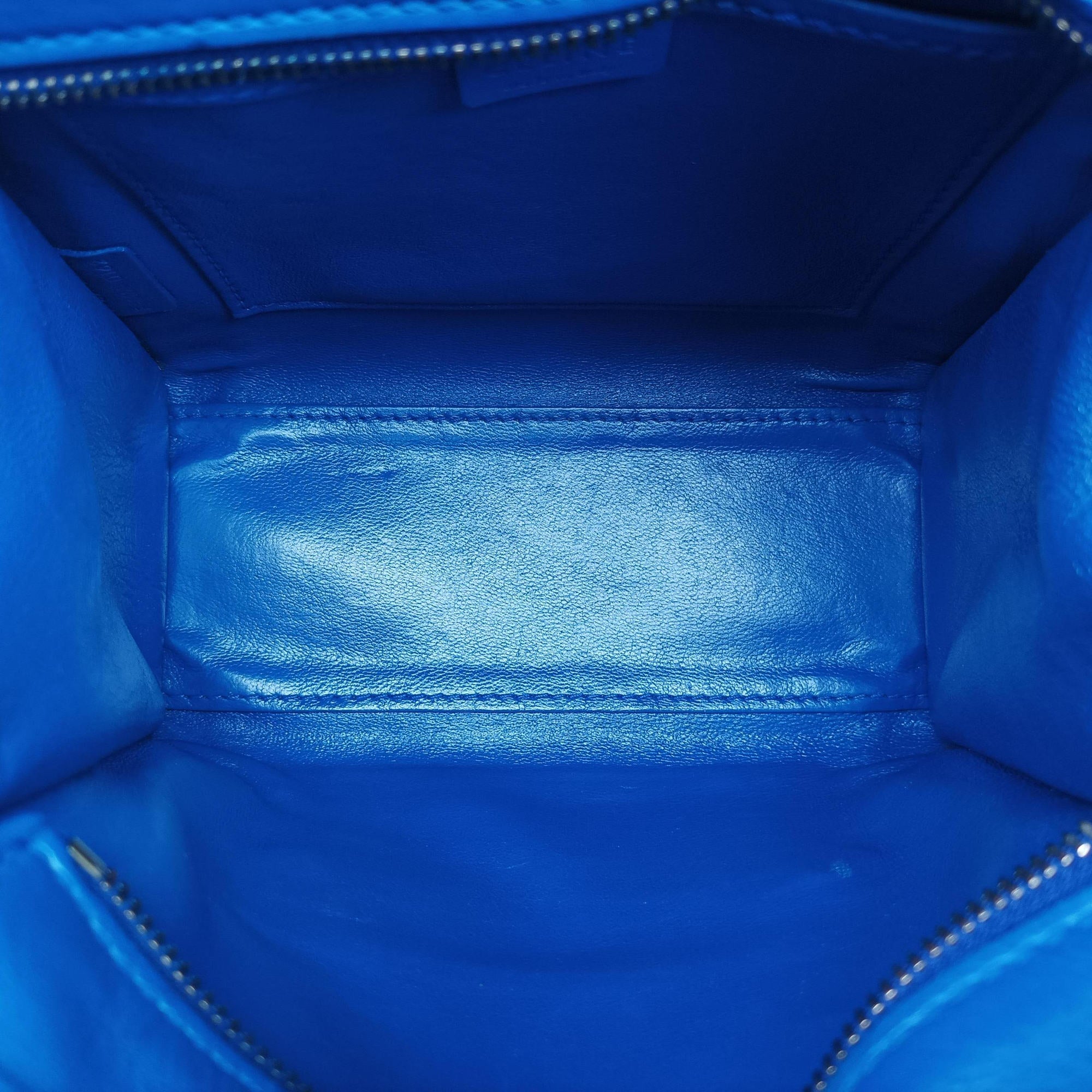 Secondhand Celine Luggage Mini Shopper Blue Leather  shoulderbag | stylenewstar