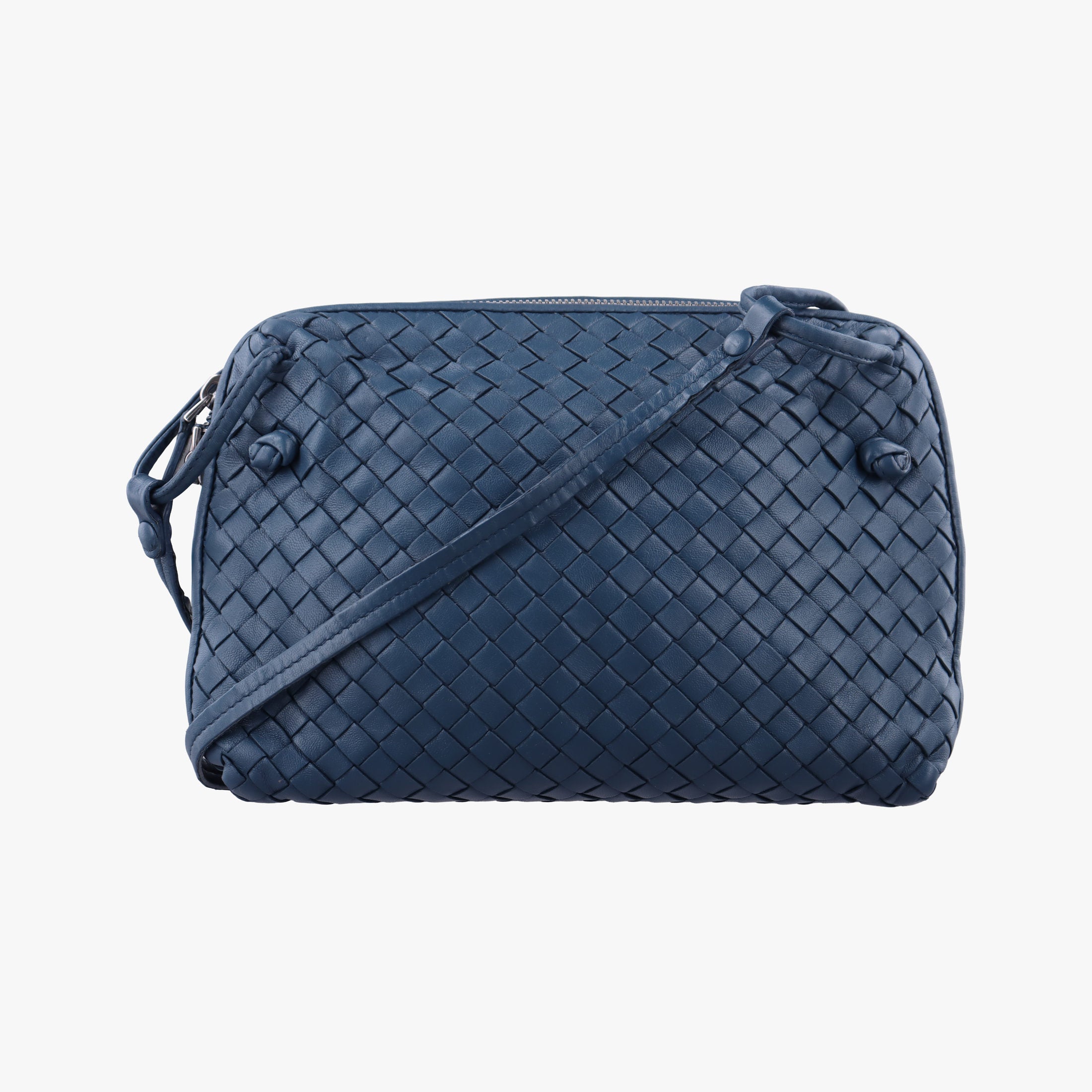 Vintage Bottega Veneta NODINI Intrecciato Blue lambskin  shoulderbag | stylenewstar