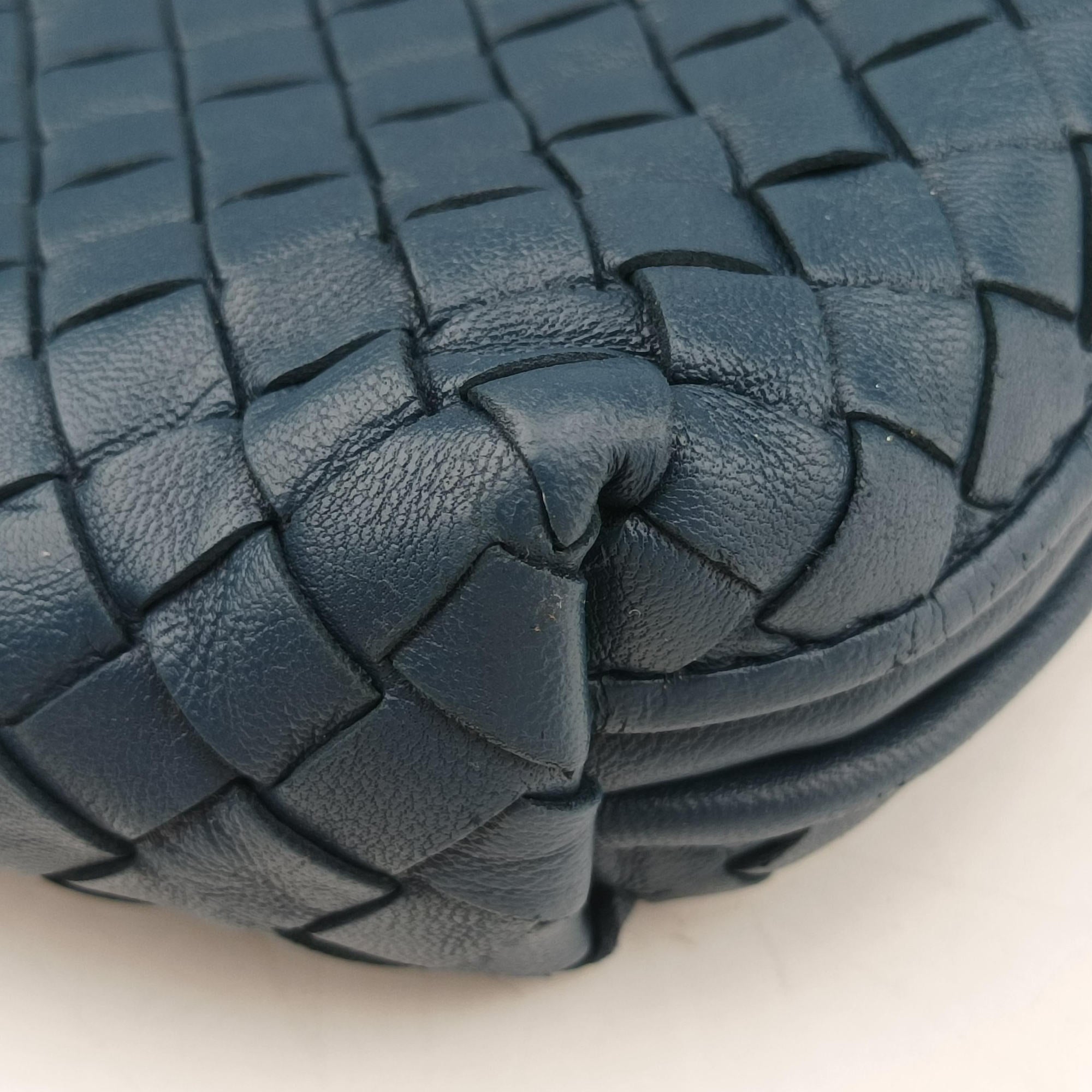 Vintage Bottega Veneta NODINI Intrecciato Blue lambskin  shoulderbag | stylenewstar