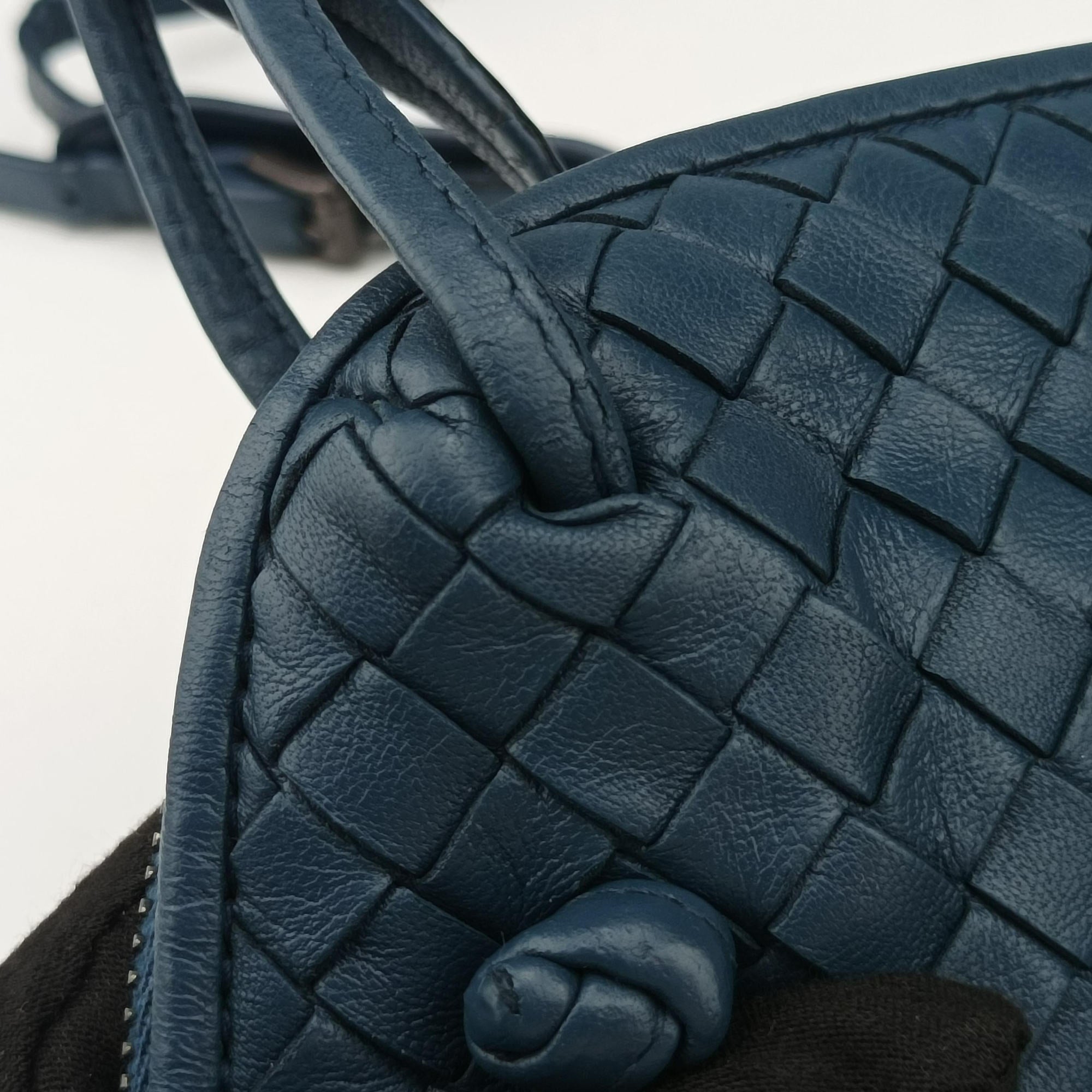 Vintage Bottega Veneta NODINI Intrecciato Blue lambskin  shoulderbag | stylenewstar