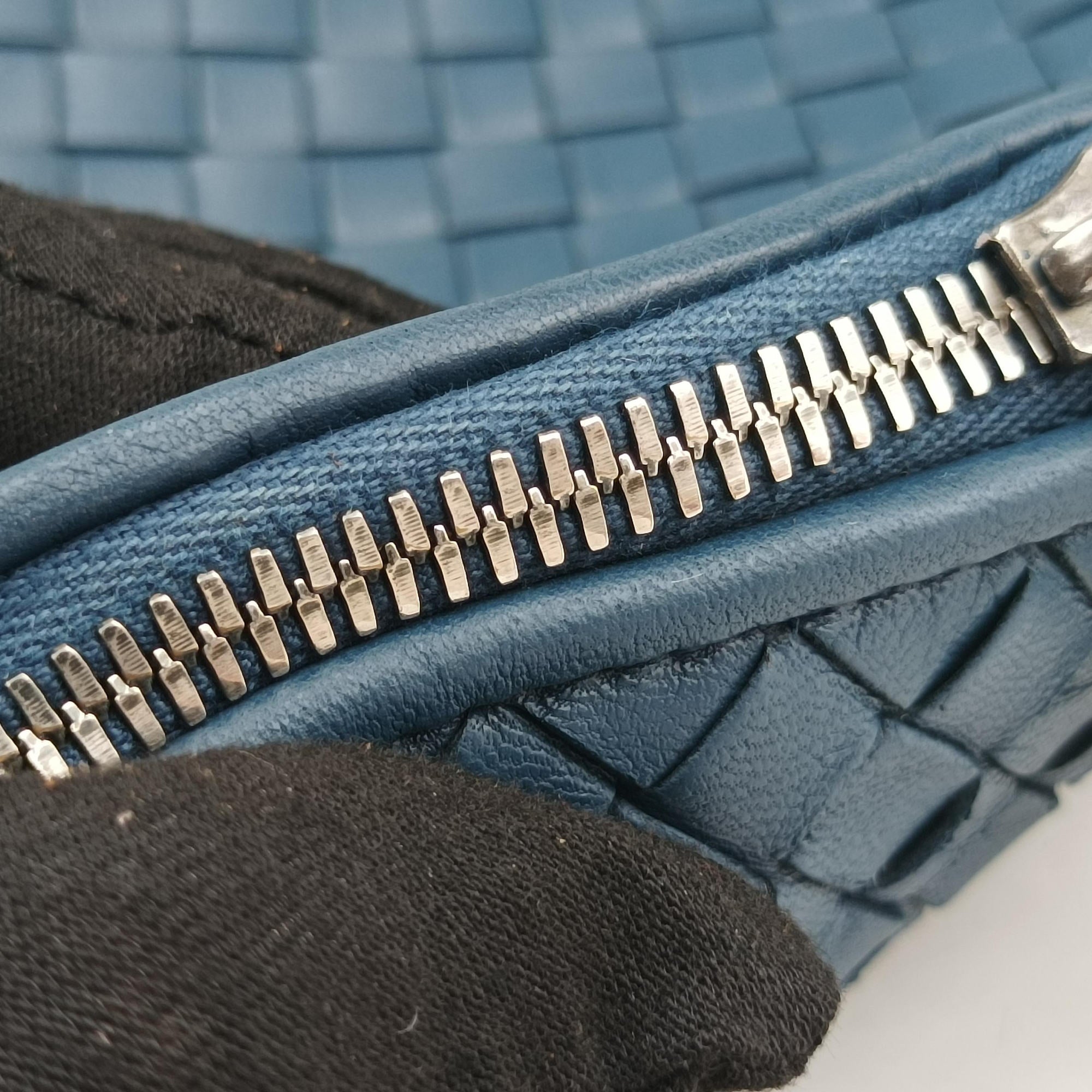 Vintage Bottega Veneta NODINI Intrecciato Blue lambskin  shoulderbag | stylenewstar