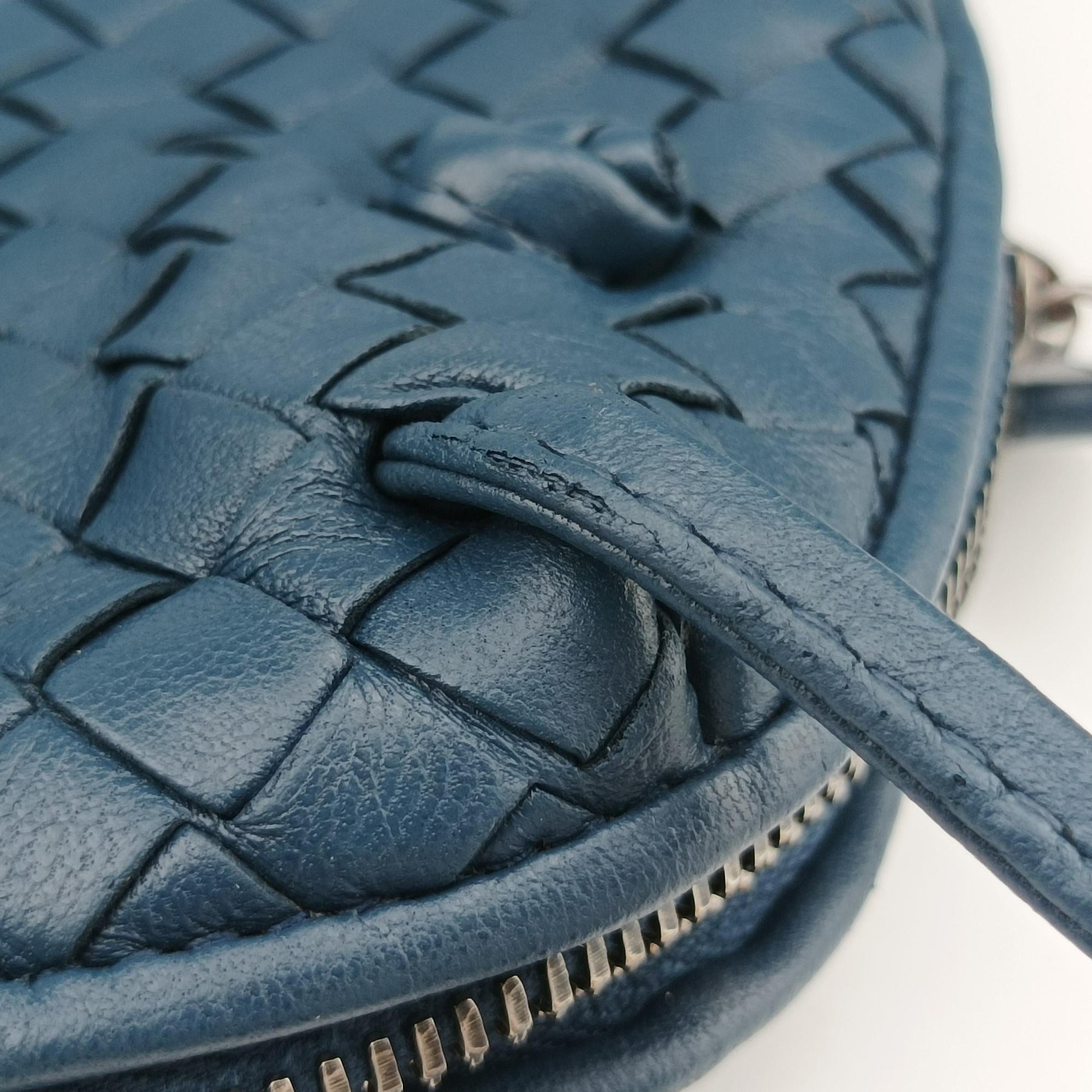 Vintage Bottega Veneta NODINI Intrecciato Blue lambskin  shoulderbag | stylenewstar