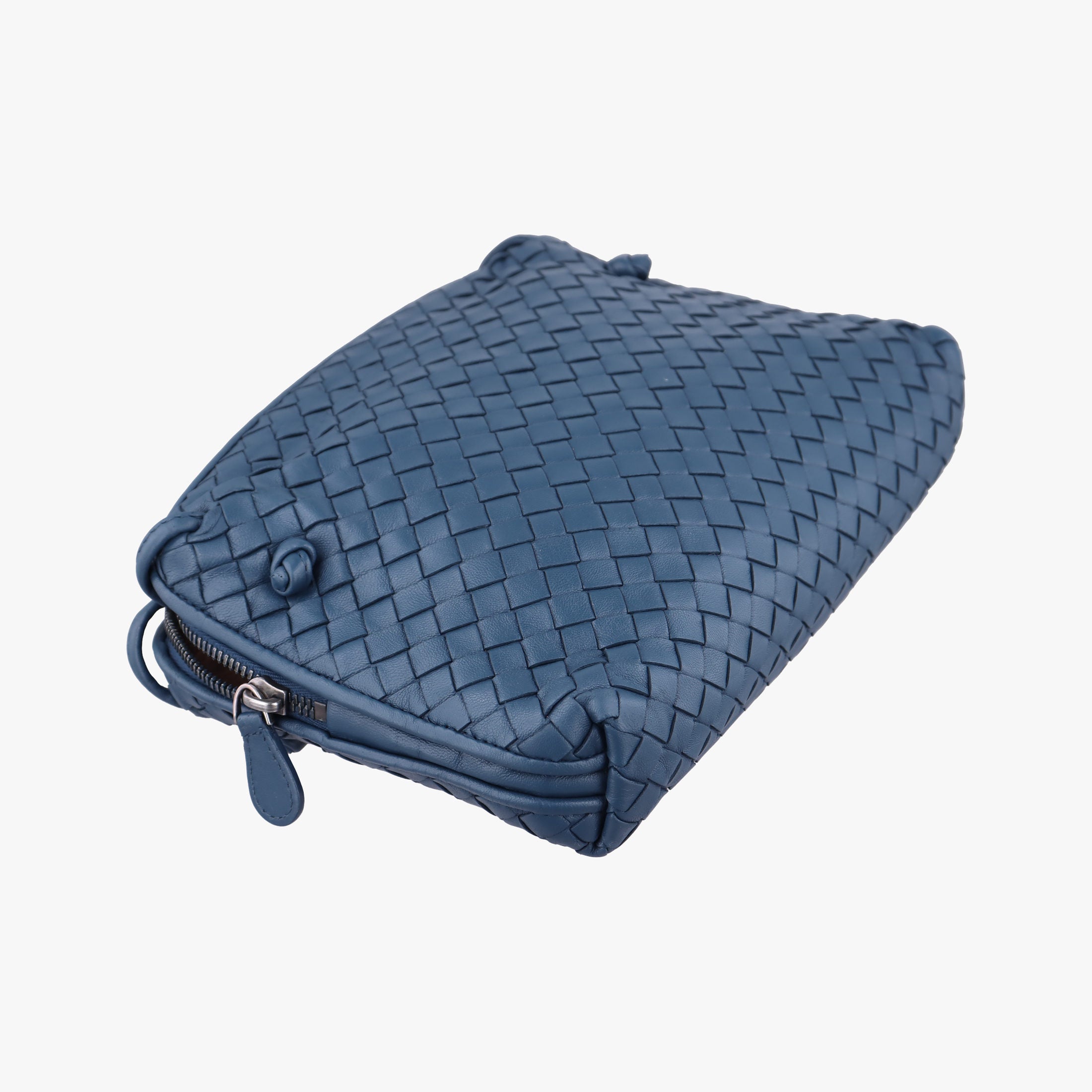 Vintage Bottega Veneta NODINI Intrecciato Blue lambskin  shoulderbag | stylenewstar