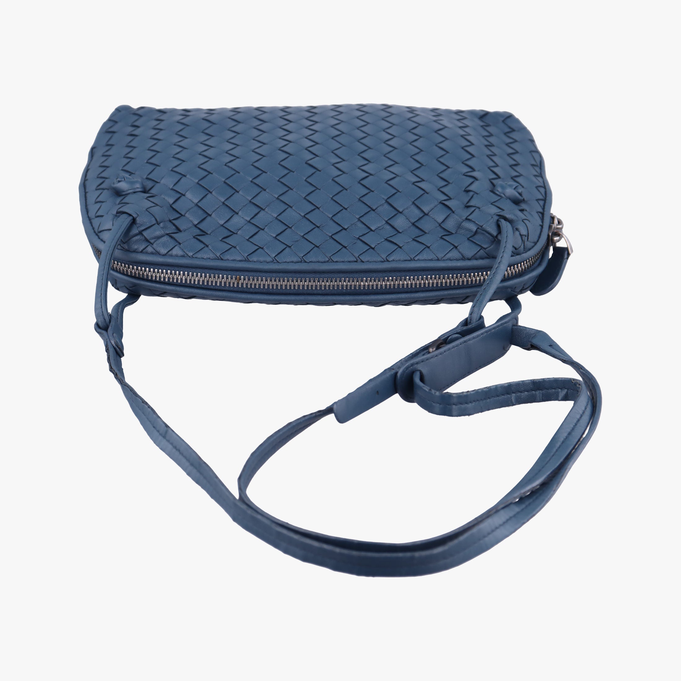 Vintage Bottega Veneta NODINI Intrecciato Blue lambskin  shoulderbag | stylenewstar
