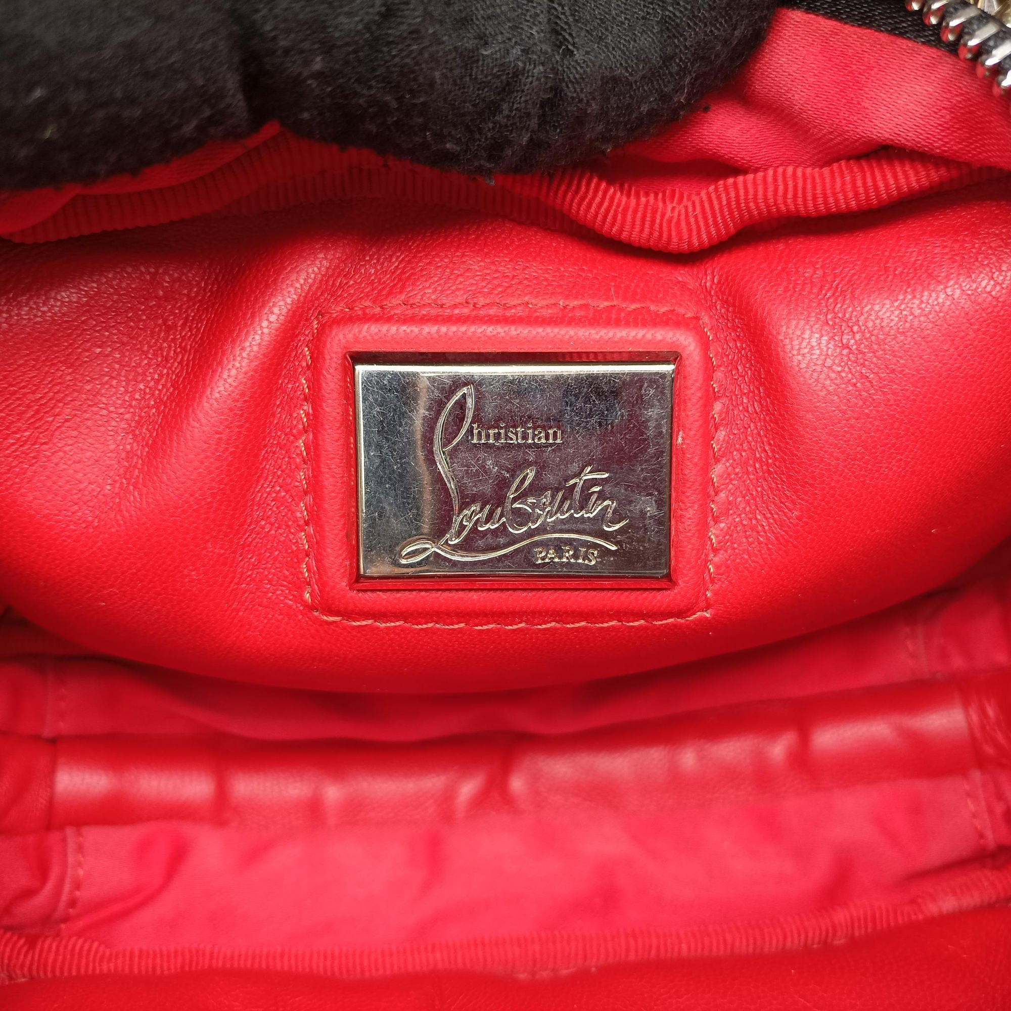 Pre-owned Christian Louboutin Piloutin Black×Leopard Print Leather  shoulderbag | stylenewstar