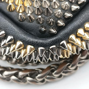 Pre-owned Christian Louboutin Piloutin Black×Leopard Print Leather  shoulderbag | stylenewstar