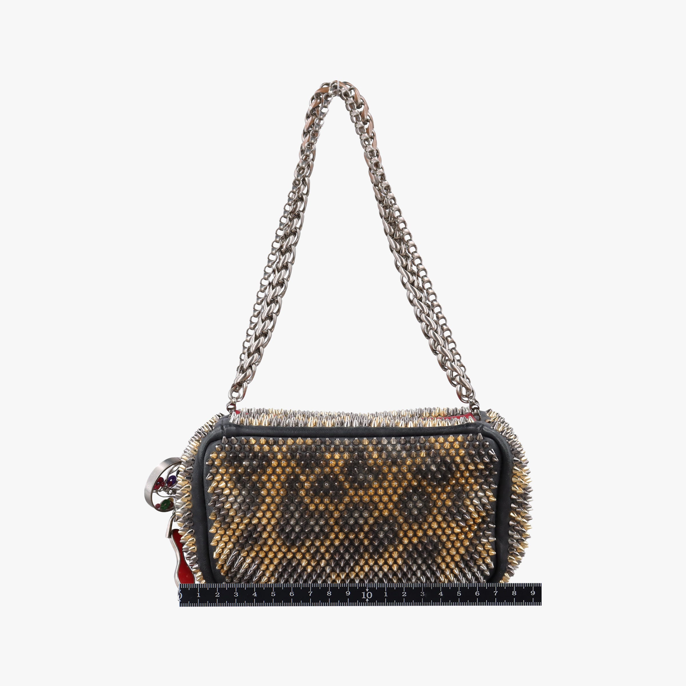 Pre-owned Christian Louboutin Piloutin Black×Leopard Print Leather  shoulderbag | stylenewstar