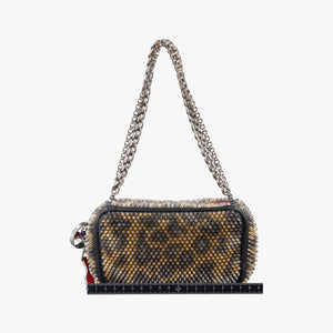Pre-owned Christian Louboutin Piloutin Black×Leopard Print Leather  shoulderbag | stylenewstar