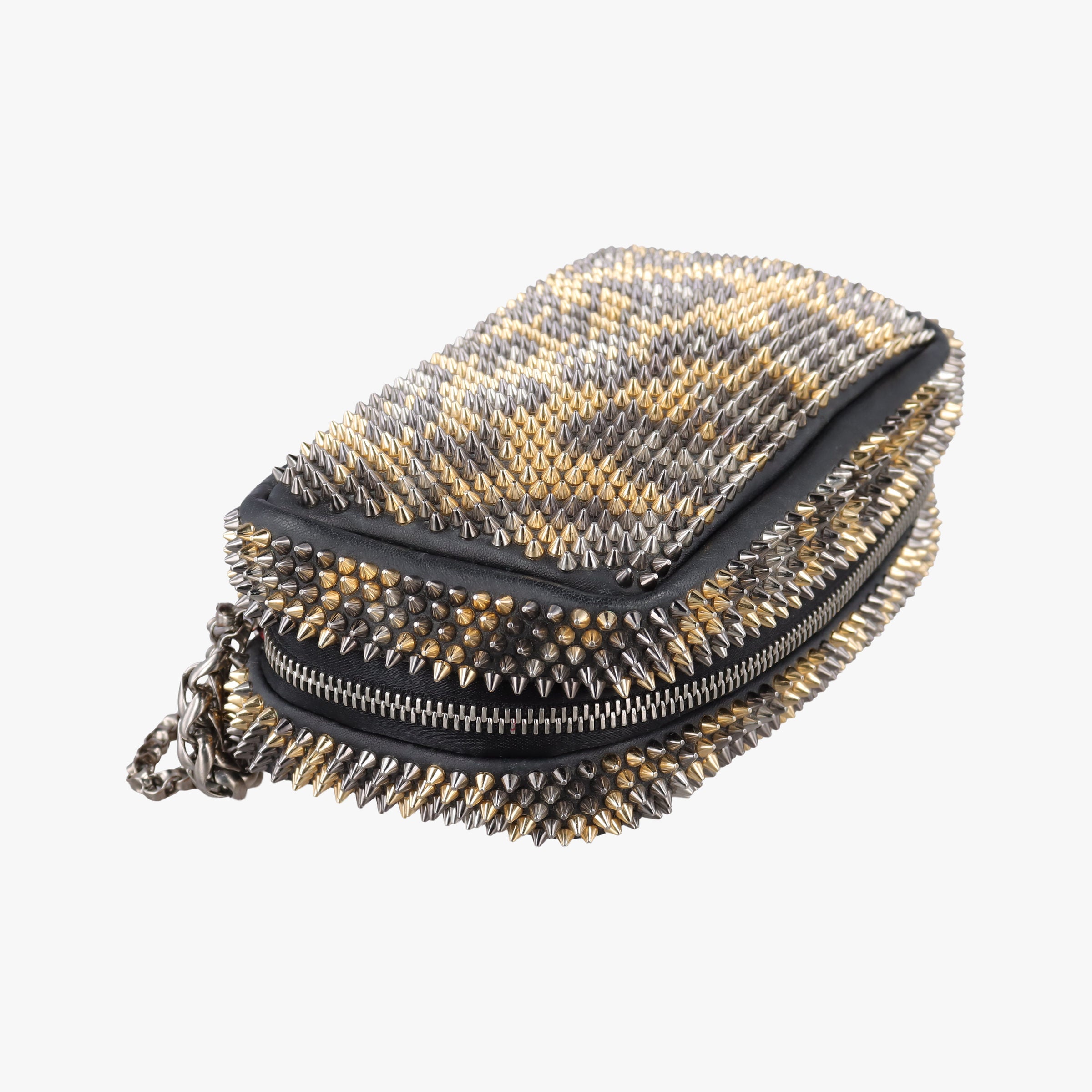 Pre-owned Christian Louboutin Piloutin Black×Leopard Print Leather  shoulderbag | stylenewstar