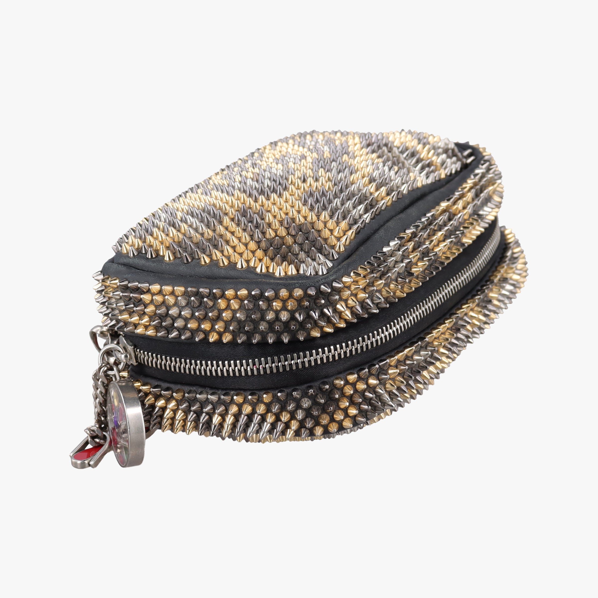 Pre-owned Christian Louboutin Piloutin Black×Leopard Print Leather  shoulderbag | stylenewstar