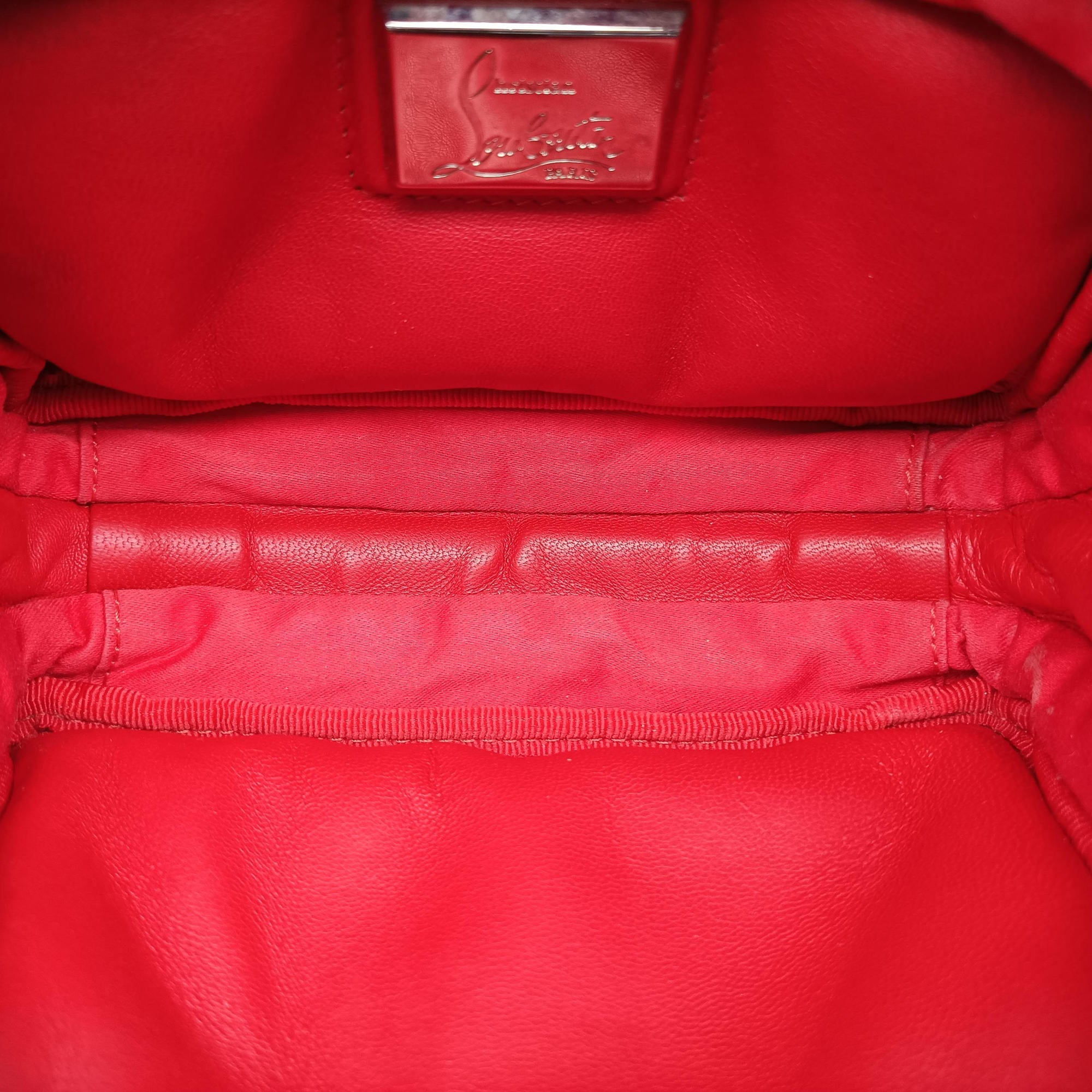 Pre-owned Christian Louboutin Piloutin Black×Leopard Print Leather  shoulderbag | stylenewstar