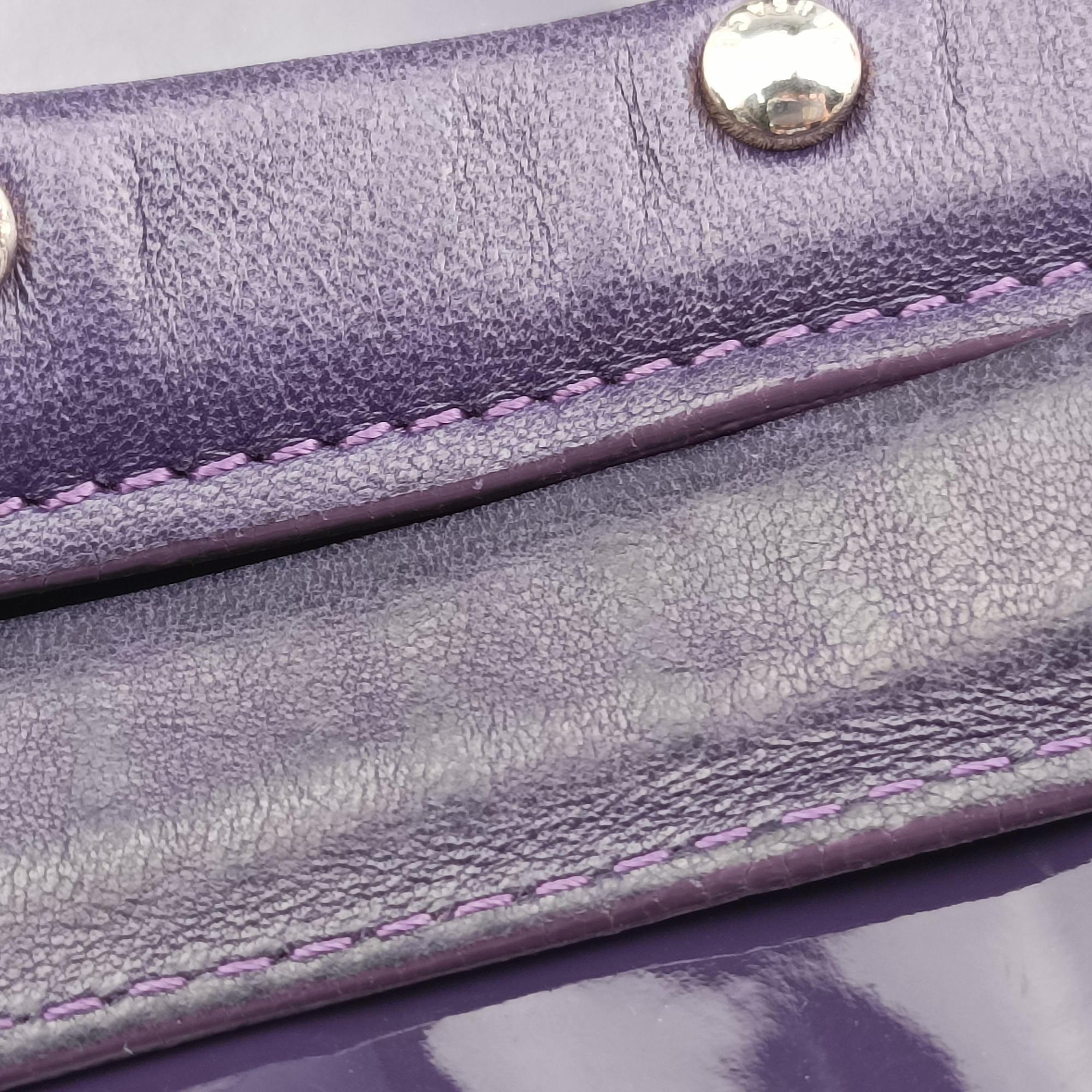 Secondhand VERSACE medusa Purple Patent Leather  shoulderbag | stylenewstar
