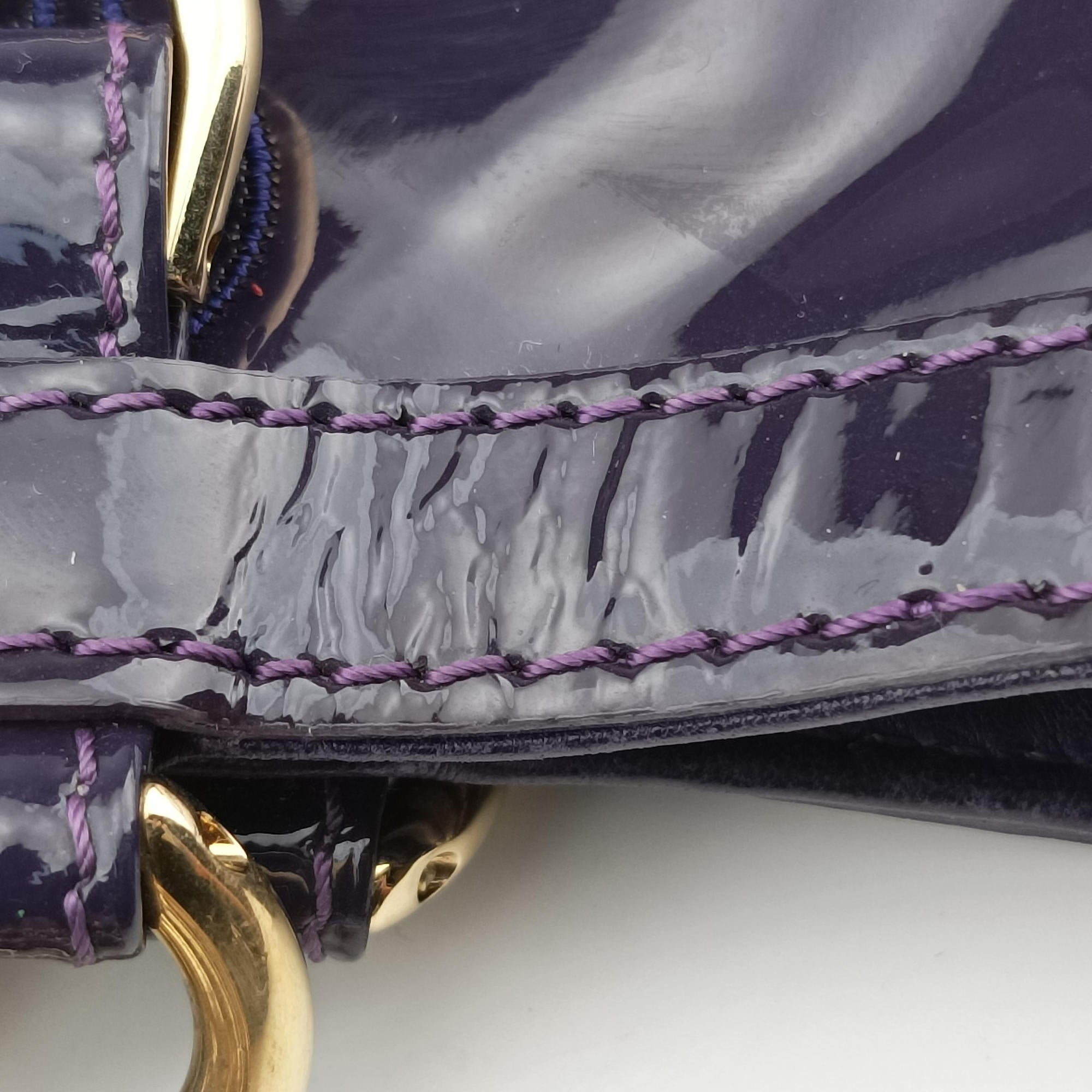 Secondhand VERSACE medusa Purple Patent Leather  shoulderbag | stylenewstar
