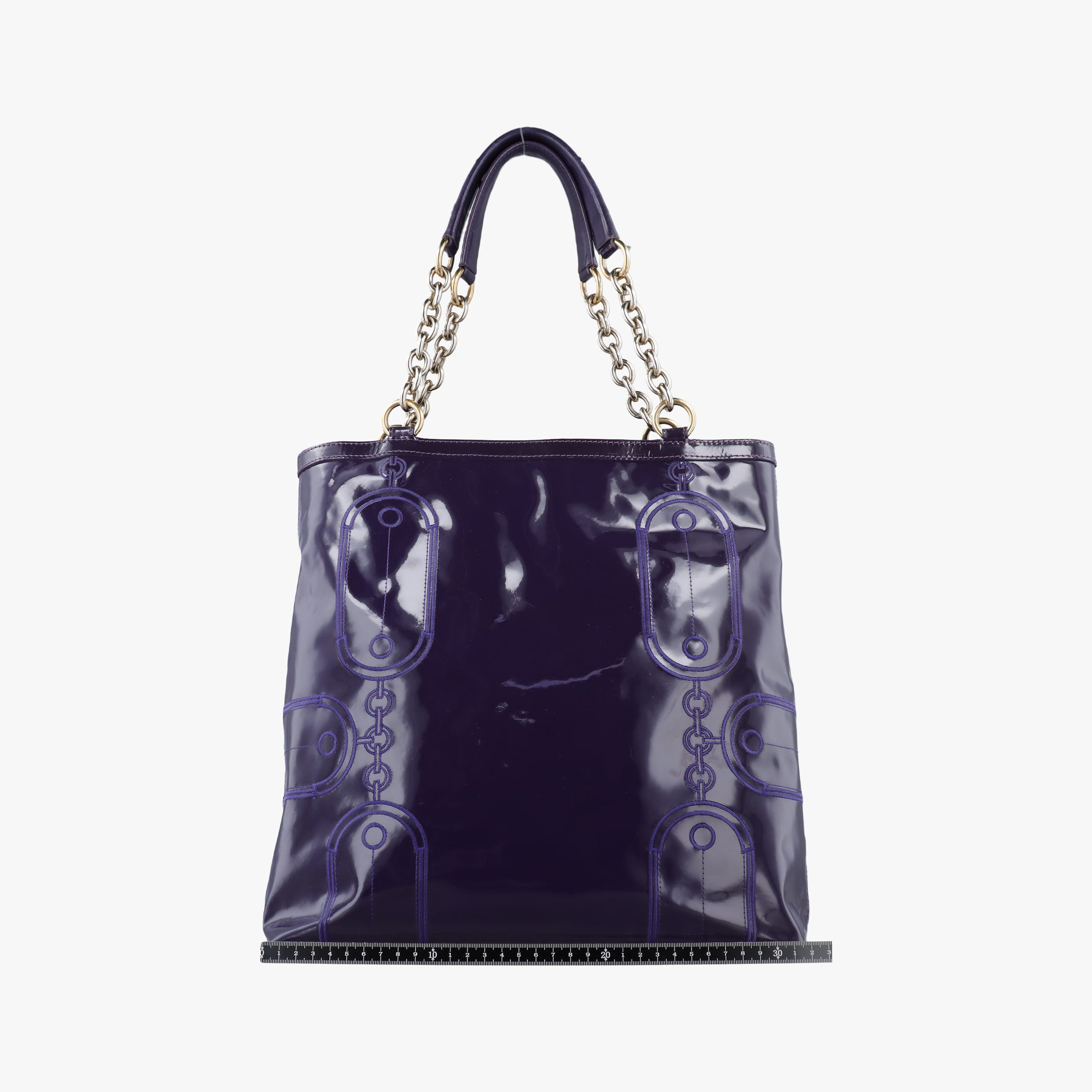 Secondhand VERSACE medusa Purple Patent Leather  shoulderbag | stylenewstar