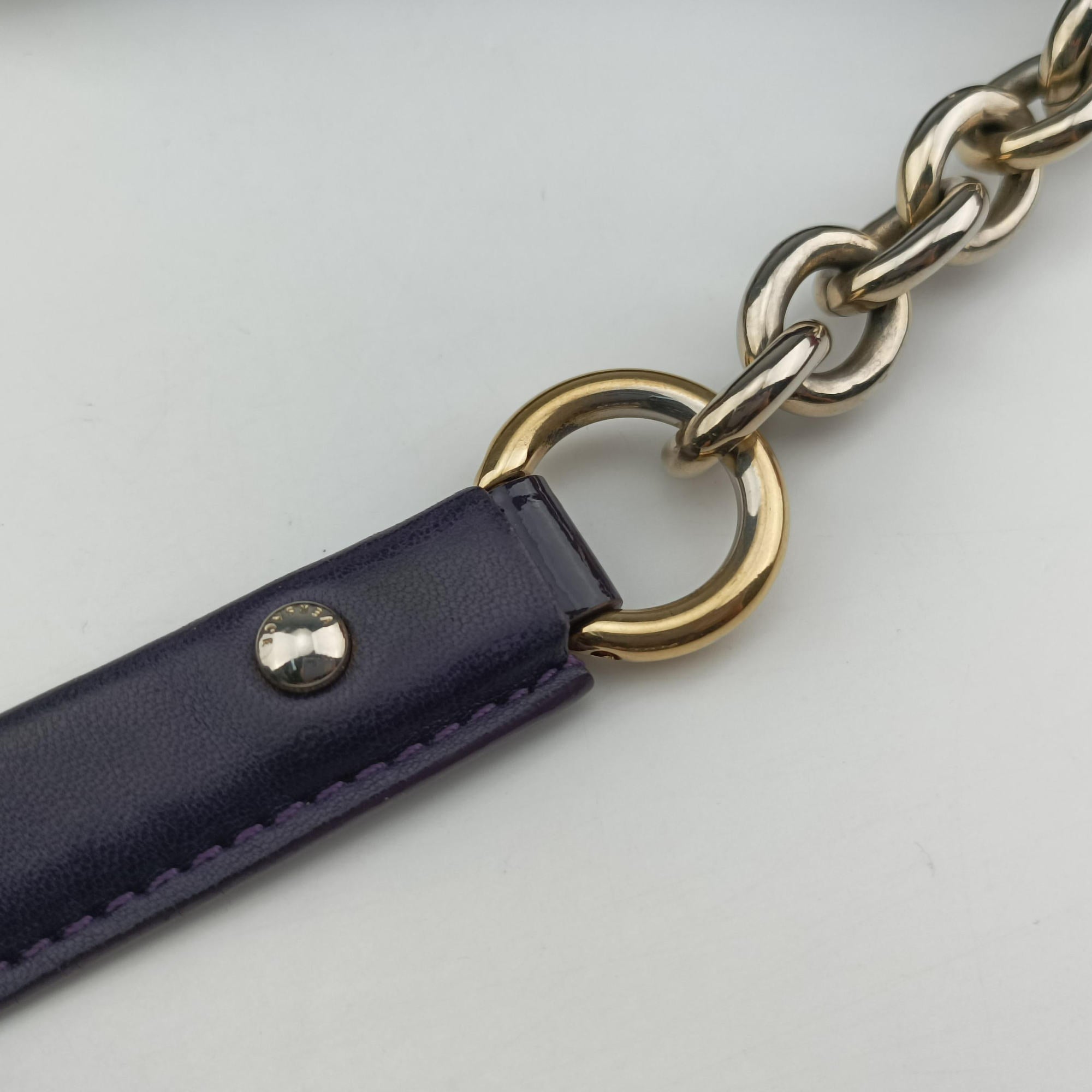 Secondhand VERSACE medusa Purple Patent Leather  shoulderbag | stylenewstar