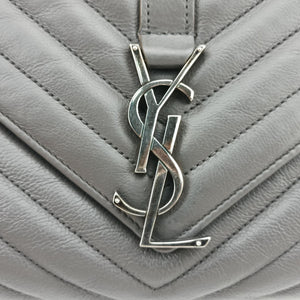Secondhand Yves Saint Laurent COLLEGE Grey Leather 428056 shoulderbag | stylenewstar