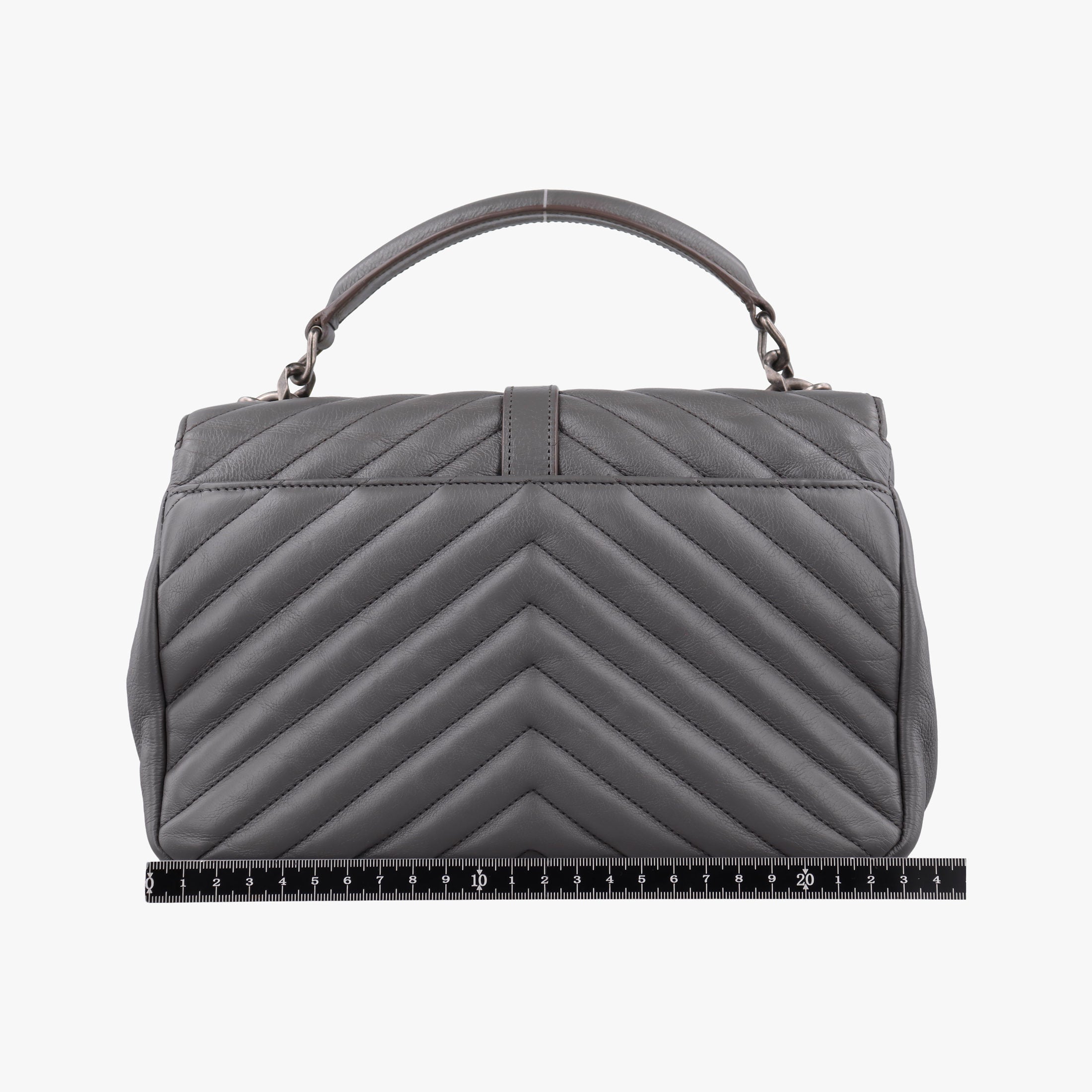 Secondhand Yves Saint Laurent COLLEGE Grey Leather 428056 shoulderbag | stylenewstar