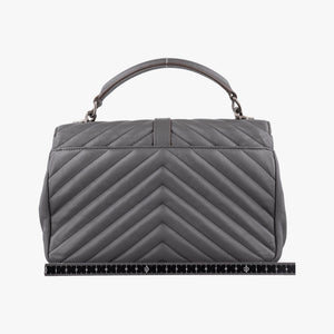 Secondhand Yves Saint Laurent COLLEGE Grey Leather 428056 shoulderbag | stylenewstar