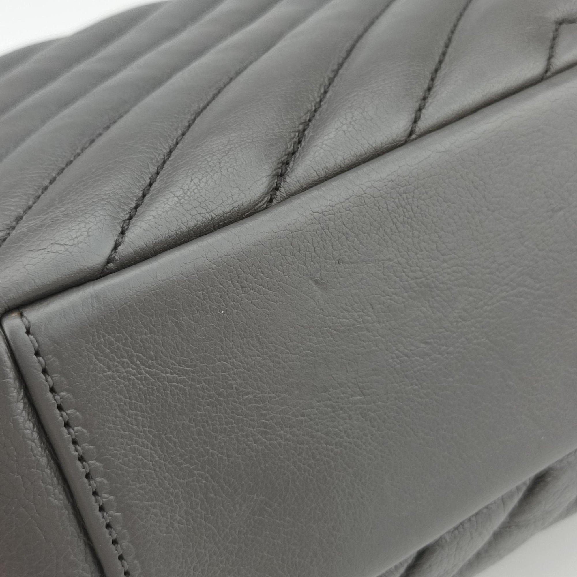 Secondhand Yves Saint Laurent COLLEGE Grey Leather 428056 shoulderbag | stylenewstar