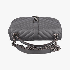 Secondhand Yves Saint Laurent COLLEGE Grey Leather 428056 shoulderbag | stylenewstar