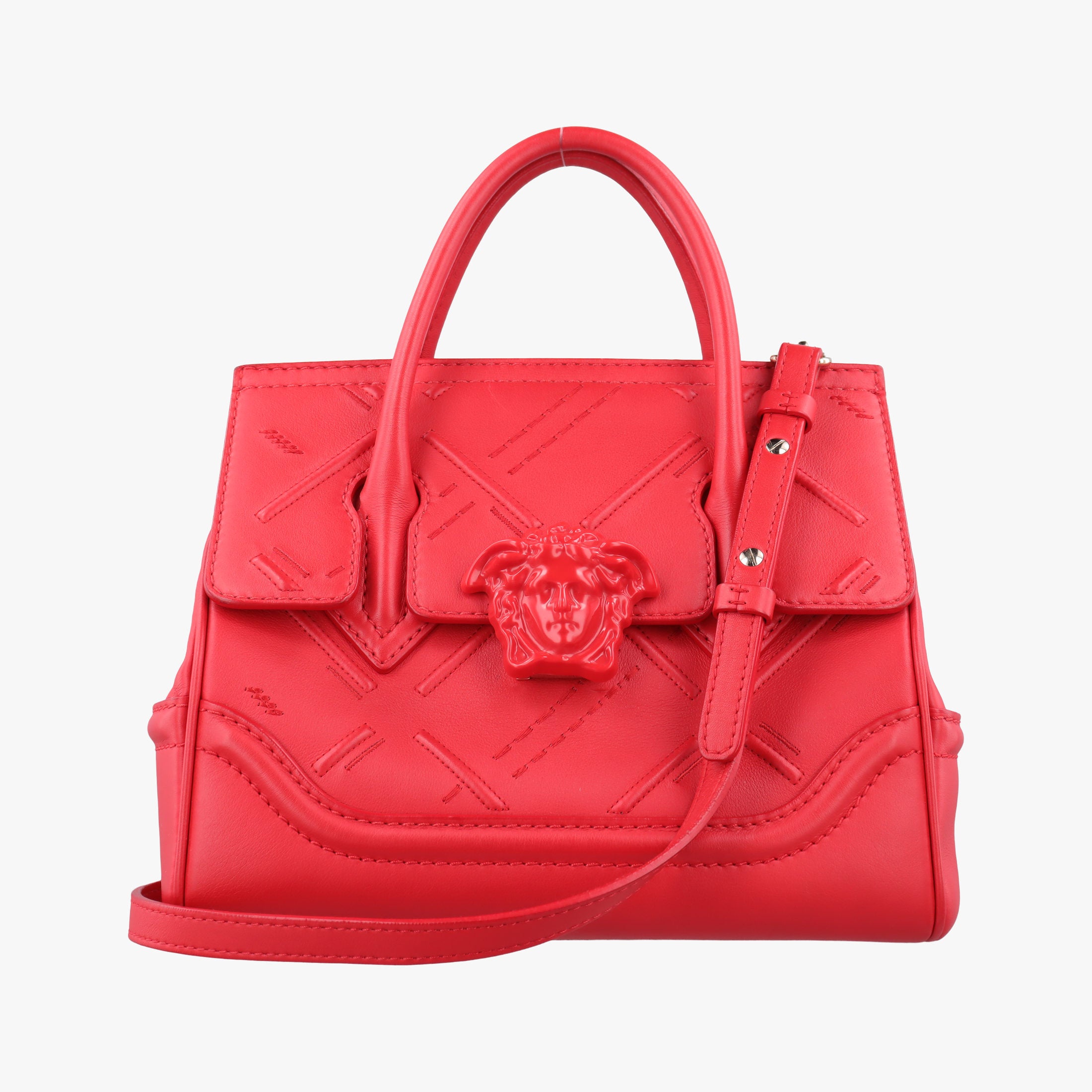 Secondhand VERSACE Palazzo Empire Red Leather  shoulderbag | stylenewstar