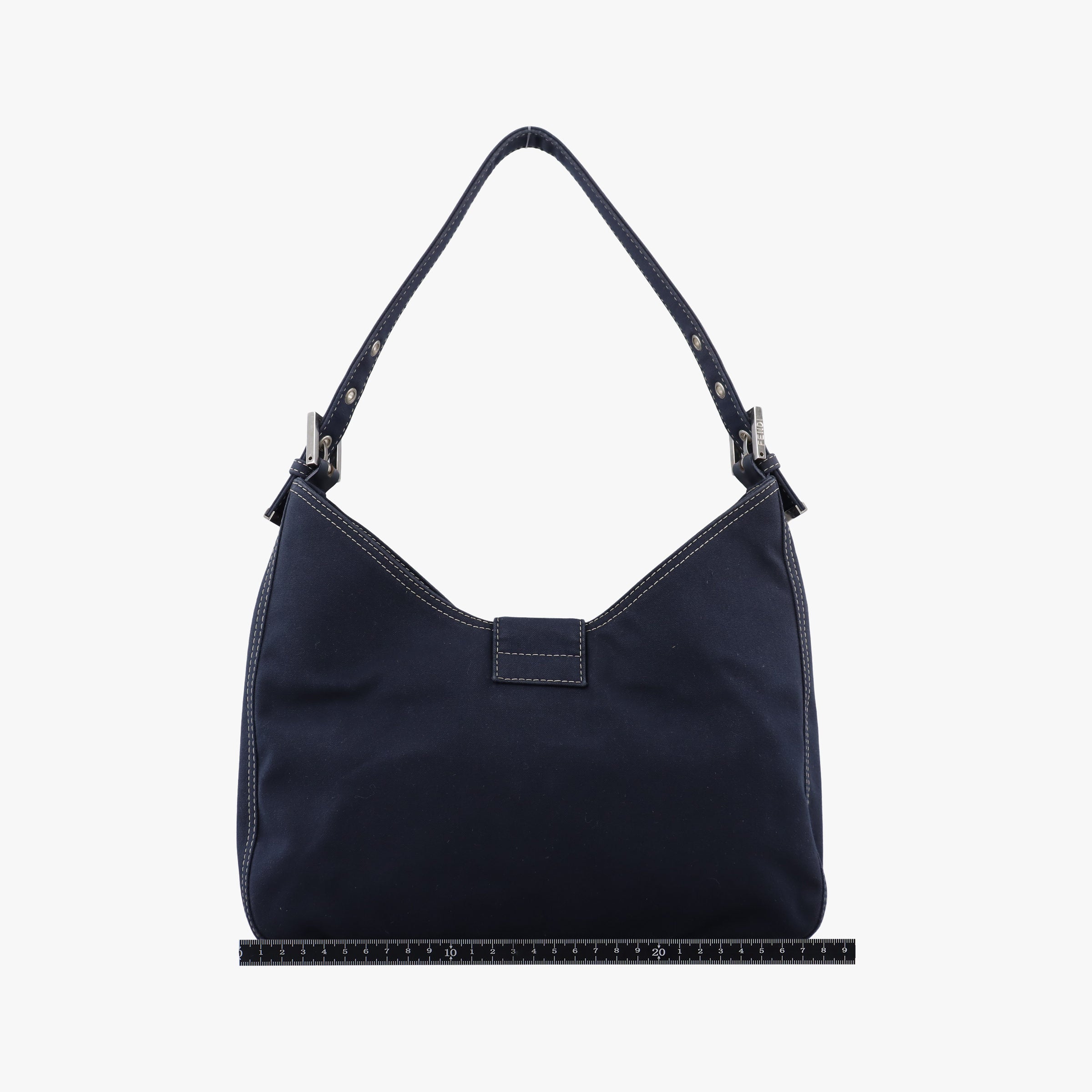 Pre-owned Fendi Mamma Bucket Navy Denim 22112 shoulderbag | stylenewstar