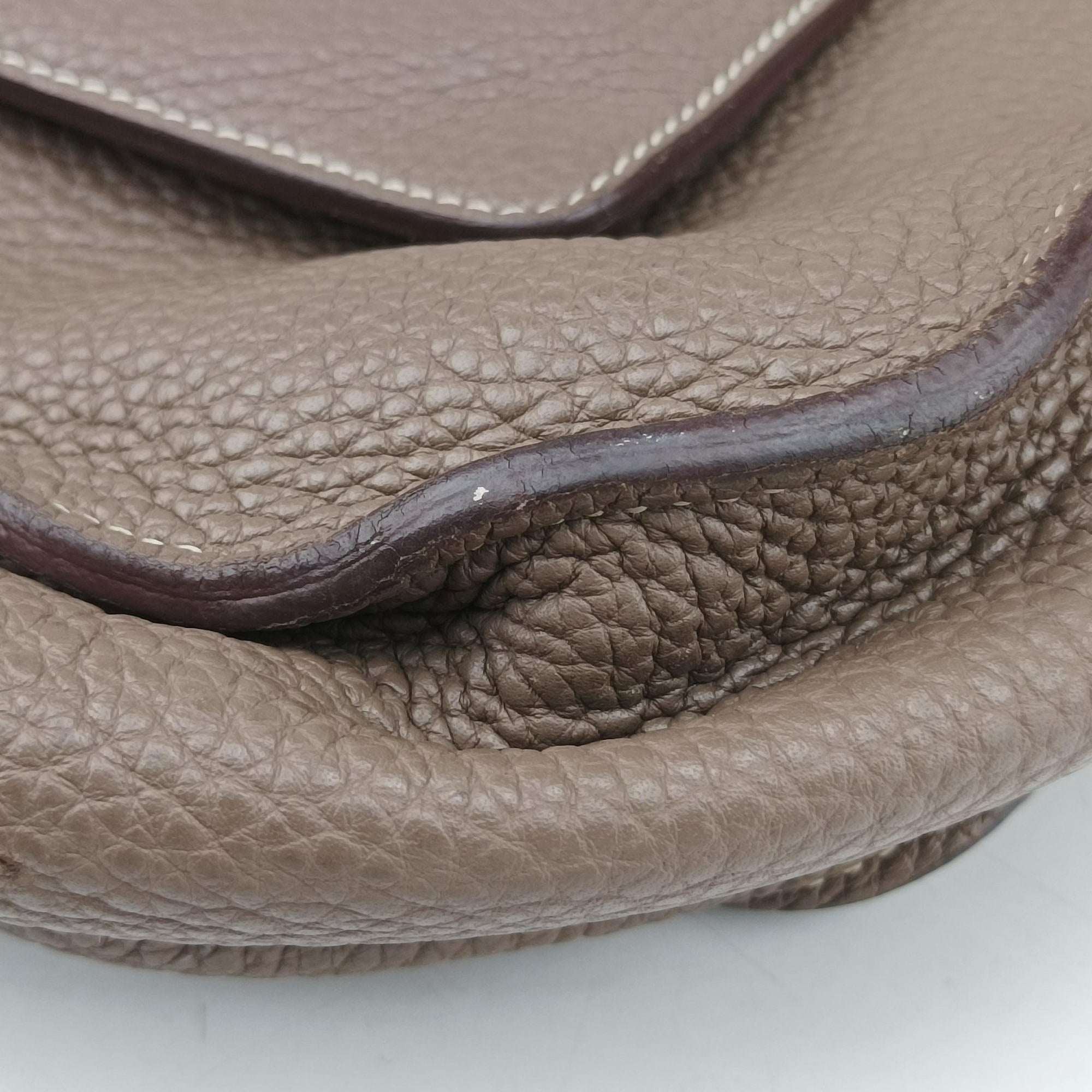 Pre-owned Hermes MarwariGM Etoupe Taurillon Clemence  shoulderbag | stylenewstar