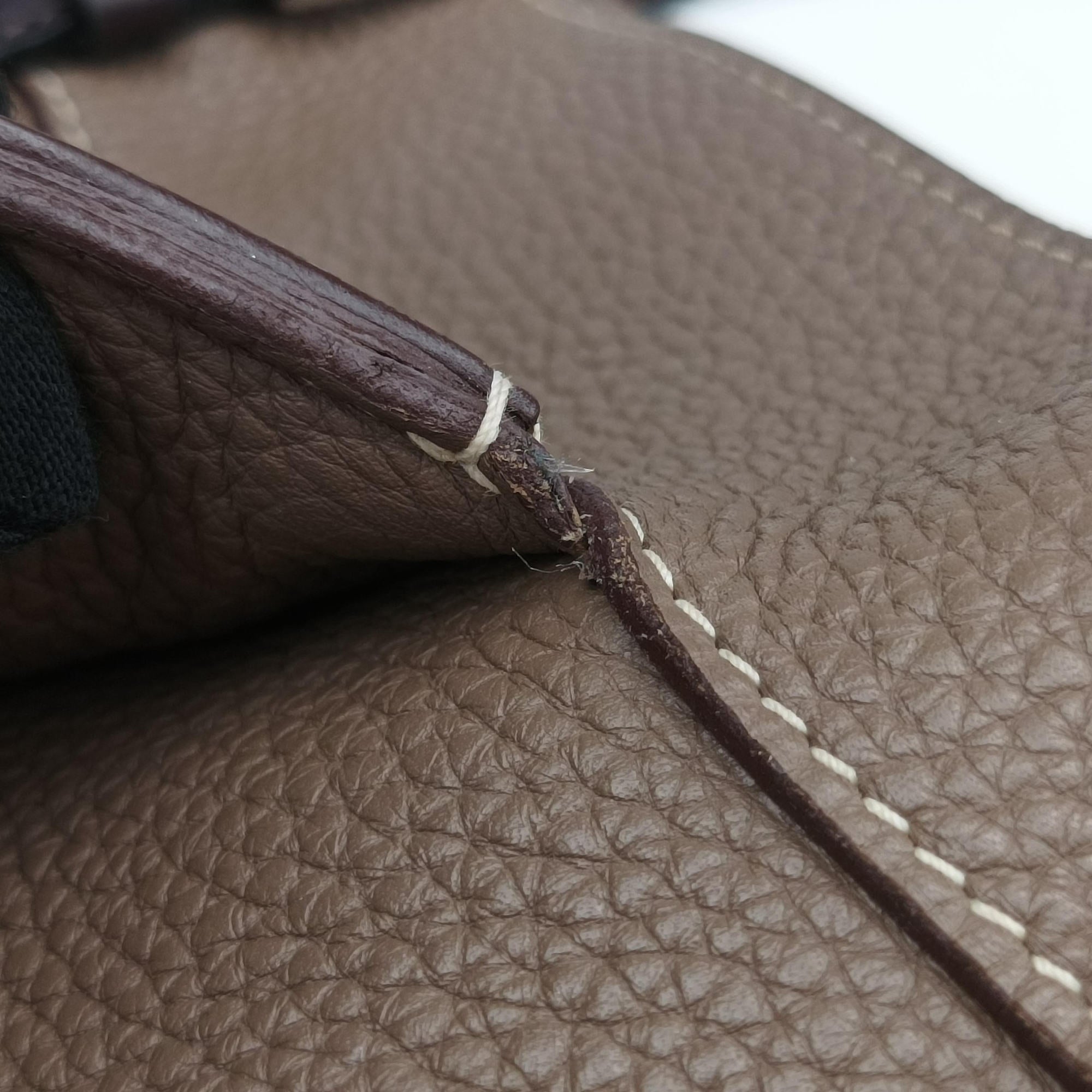 Pre-owned Hermes MarwariGM Etoupe Taurillon Clemence  shoulderbag | stylenewstar