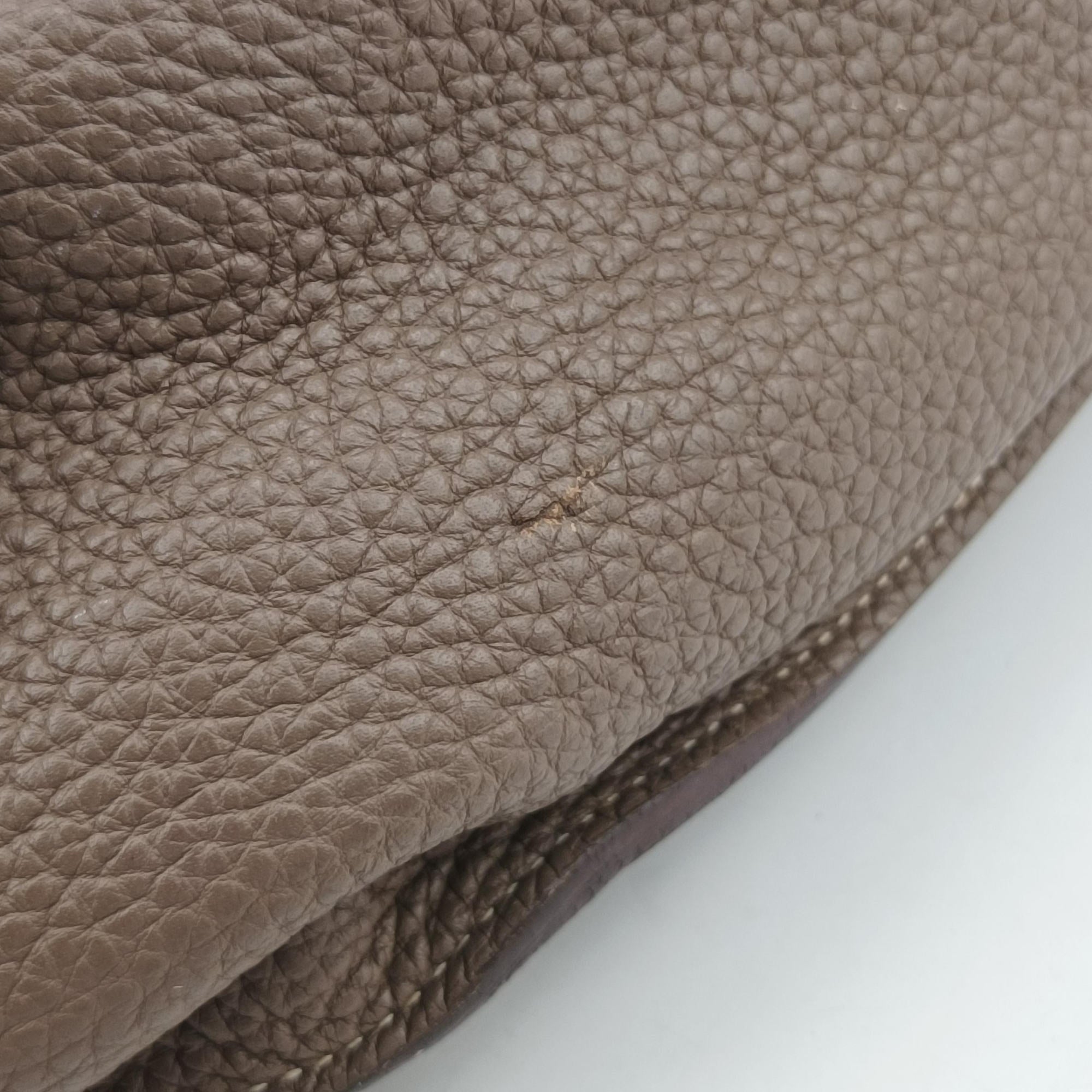 Pre-owned Hermes MarwariGM Etoupe Taurillon Clemence  shoulderbag | stylenewstar