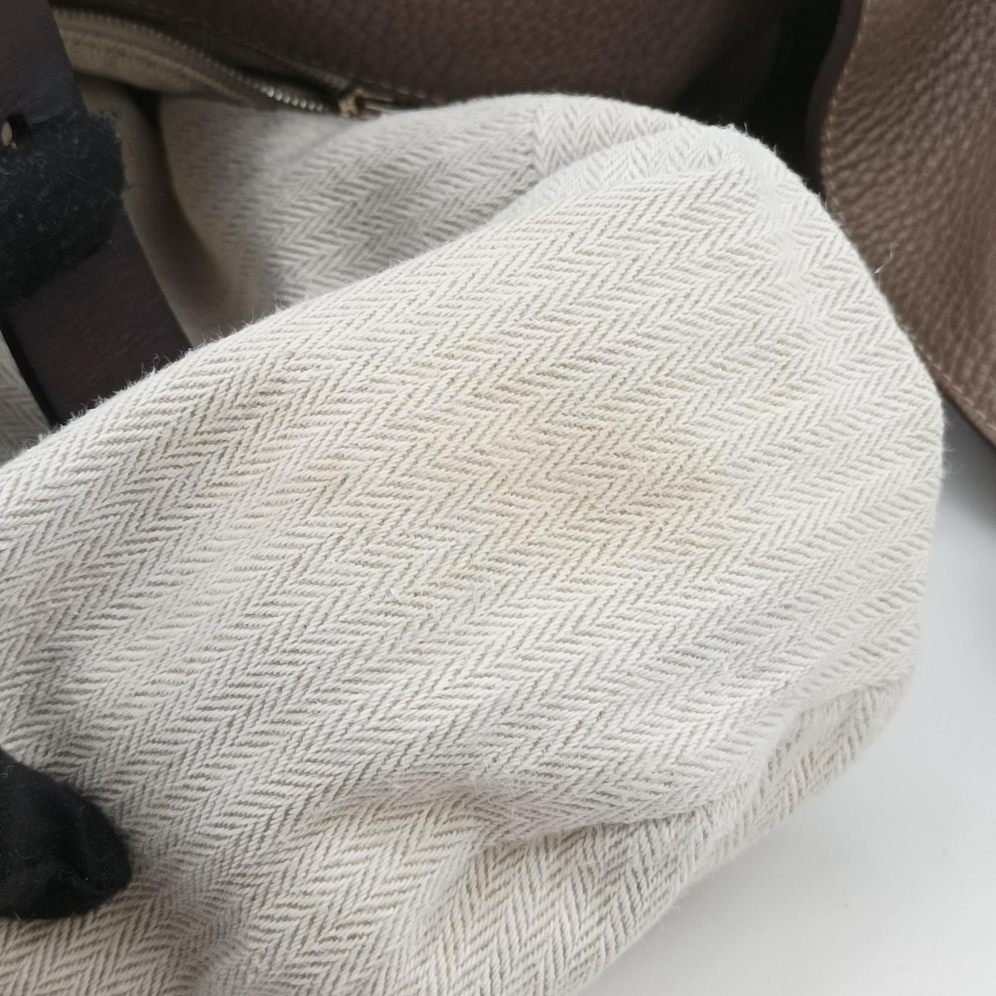 Pre-owned Hermes MarwariGM Etoupe Taurillon Clemence  shoulderbag | stylenewstar