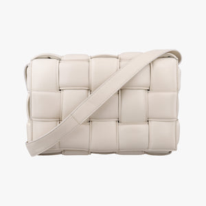 Vintage Bottega Veneta Padded CASSETTE White lambskin  shoulderbag | stylenewstar