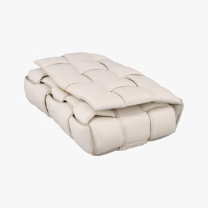 Vintage Bottega Veneta Padded CASSETTE White lambskin  shoulderbag | stylenewstar