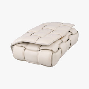 Vintage Bottega Veneta Padded CASSETTE White lambskin  shoulderbag | stylenewstar