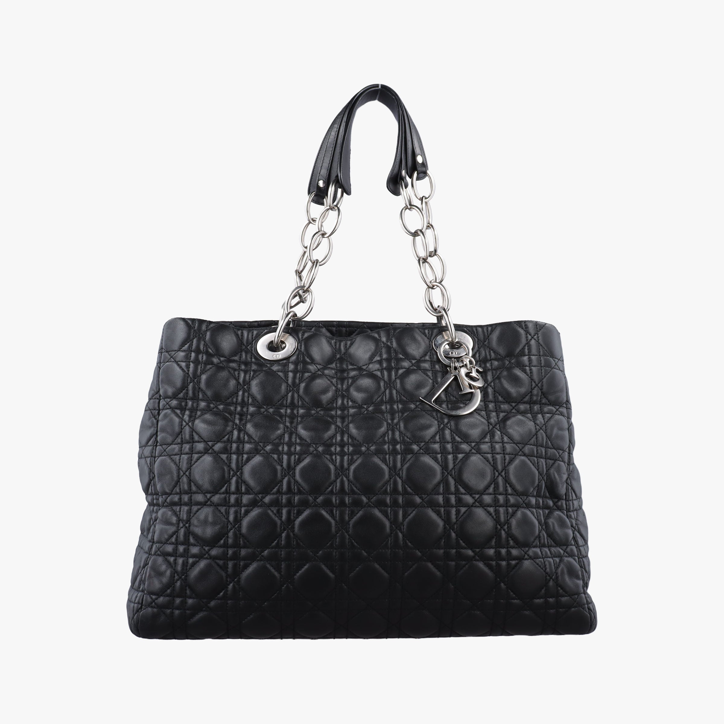 Vintage Christian Dior Cannage Dior Soft Shopping Black lambskin  shoulderbag | stylenewstar