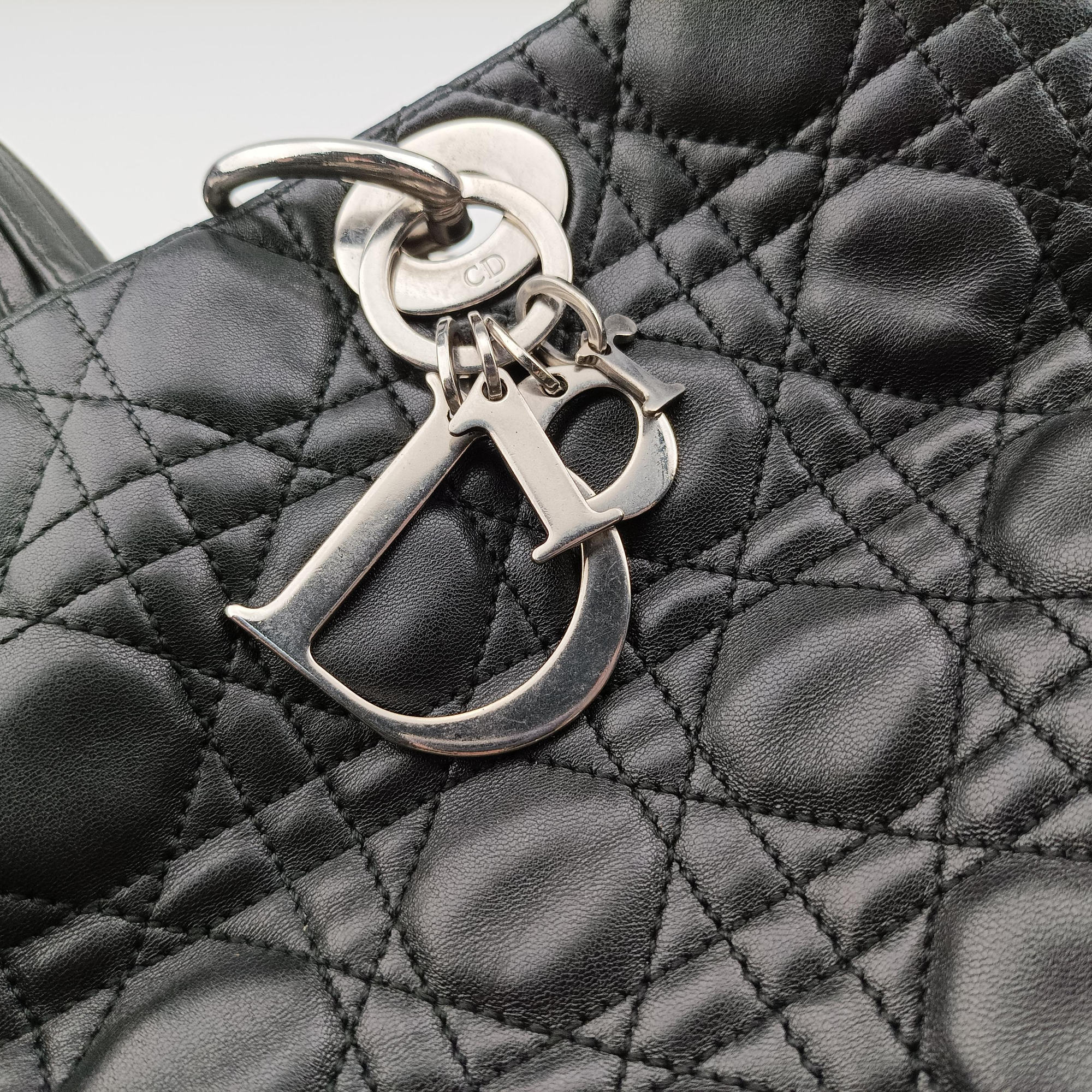 Vintage Christian Dior Cannage Dior Soft Shopping Black lambskin  shoulderbag | stylenewstar