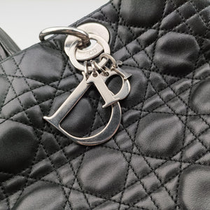 Vintage Christian Dior Cannage Dior Soft Shopping Black lambskin  shoulderbag | stylenewstar