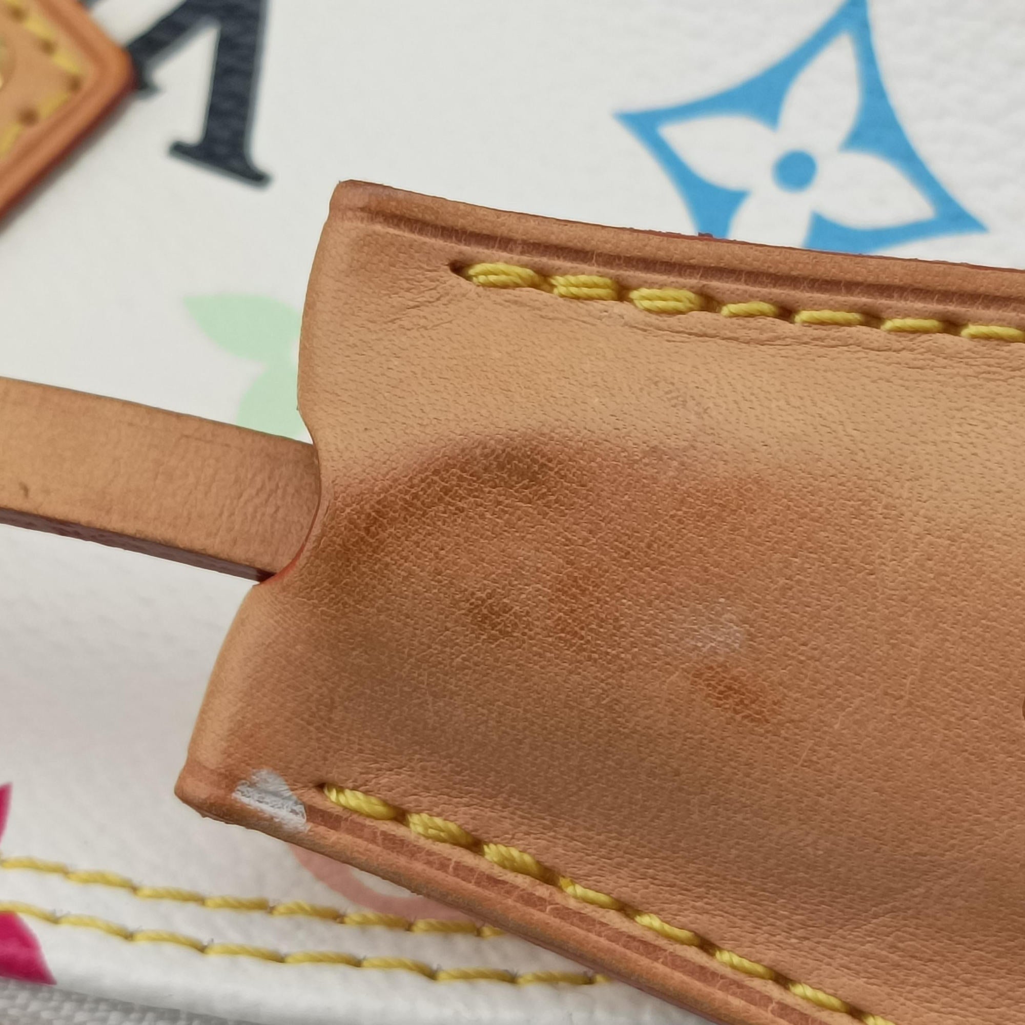 Pre-owned Louis Vuitton Alma GM white Monogram Multicolor M40441 handbag | stylenewstar
