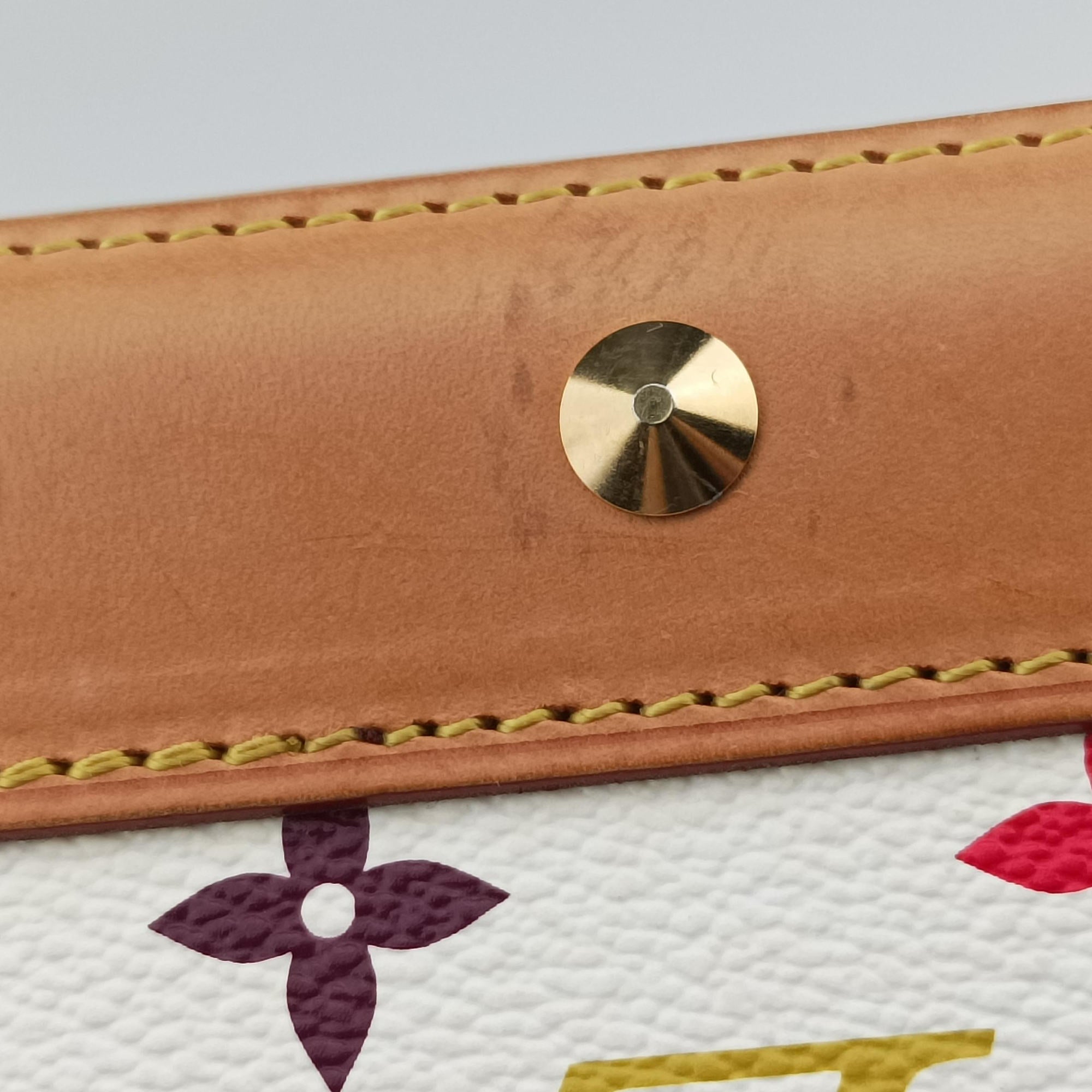 Pre-owned Louis Vuitton Alma GM white Monogram Multicolor M40441 handbag | stylenewstar