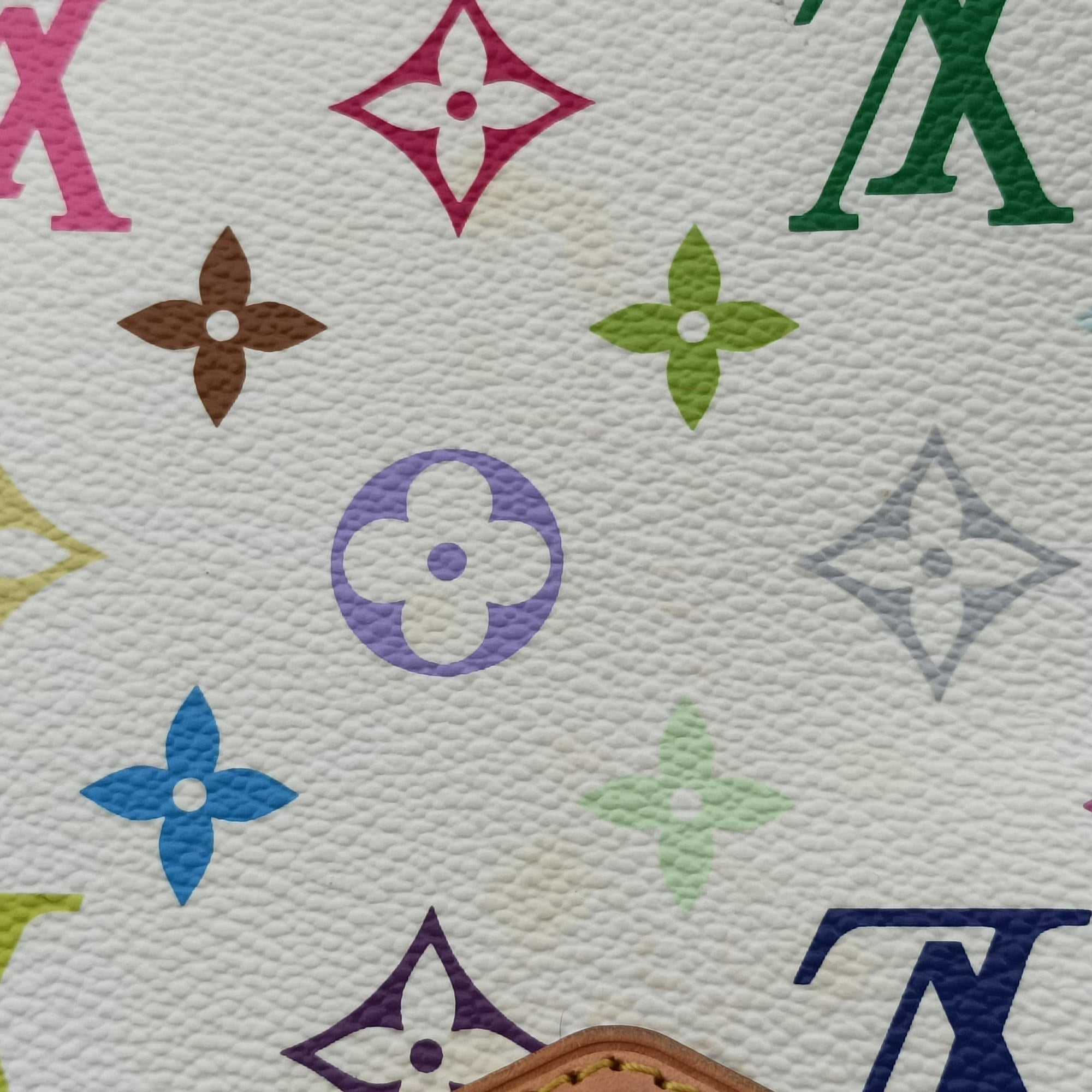 Pre-owned Louis Vuitton Alma GM white Monogram Multicolor M40441 handbag | stylenewstar