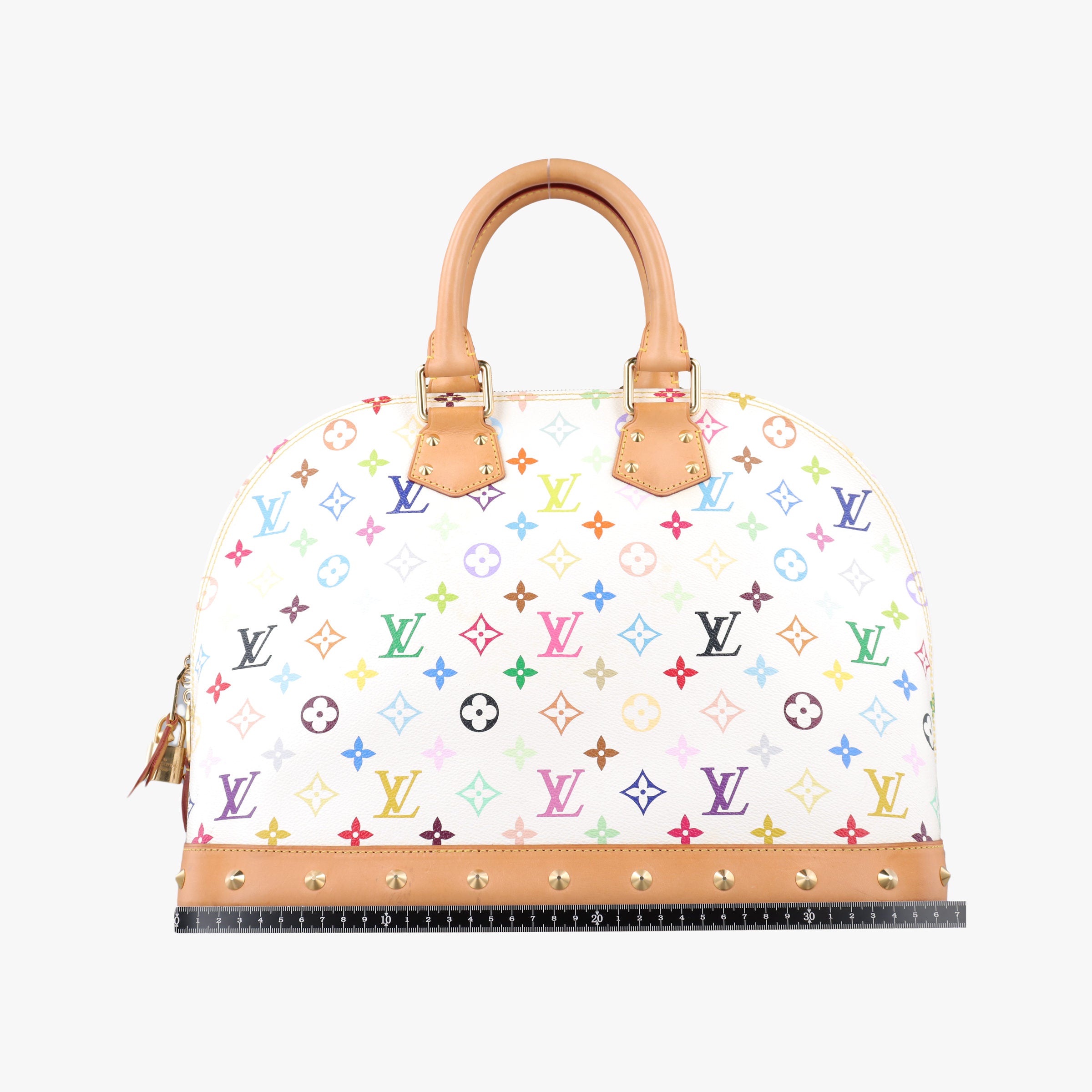 Pre-owned Louis Vuitton Alma GM white Monogram Multicolor M40441 handbag | stylenewstar