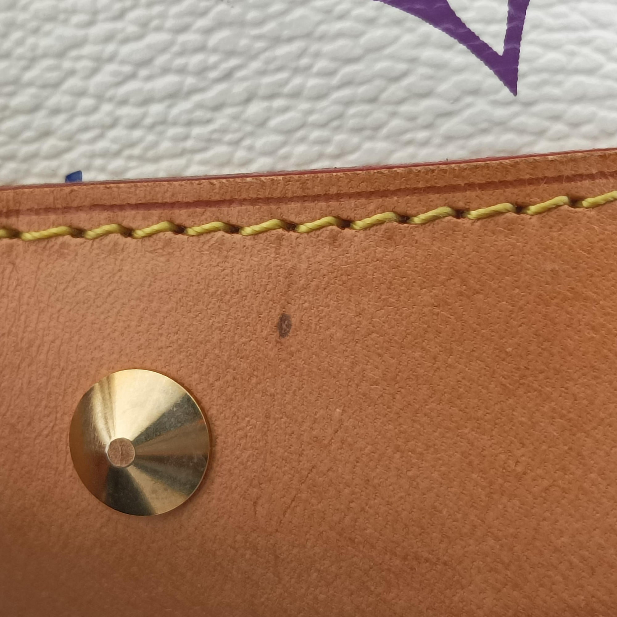 Pre-owned Louis Vuitton Alma GM white Monogram Multicolor M40441 handbag | stylenewstar