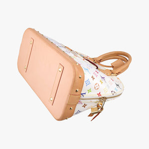 Pre-owned Louis Vuitton Alma GM white Monogram Multicolor M40441 handbag | stylenewstar
