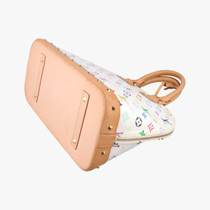 Pre-owned Louis Vuitton Alma GM white Monogram Multicolor M40441 handbag | stylenewstar