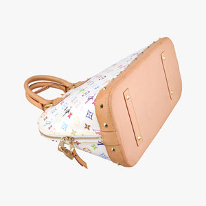 Pre-owned Louis Vuitton Alma GM white Monogram Multicolor M40441 handbag | stylenewstar