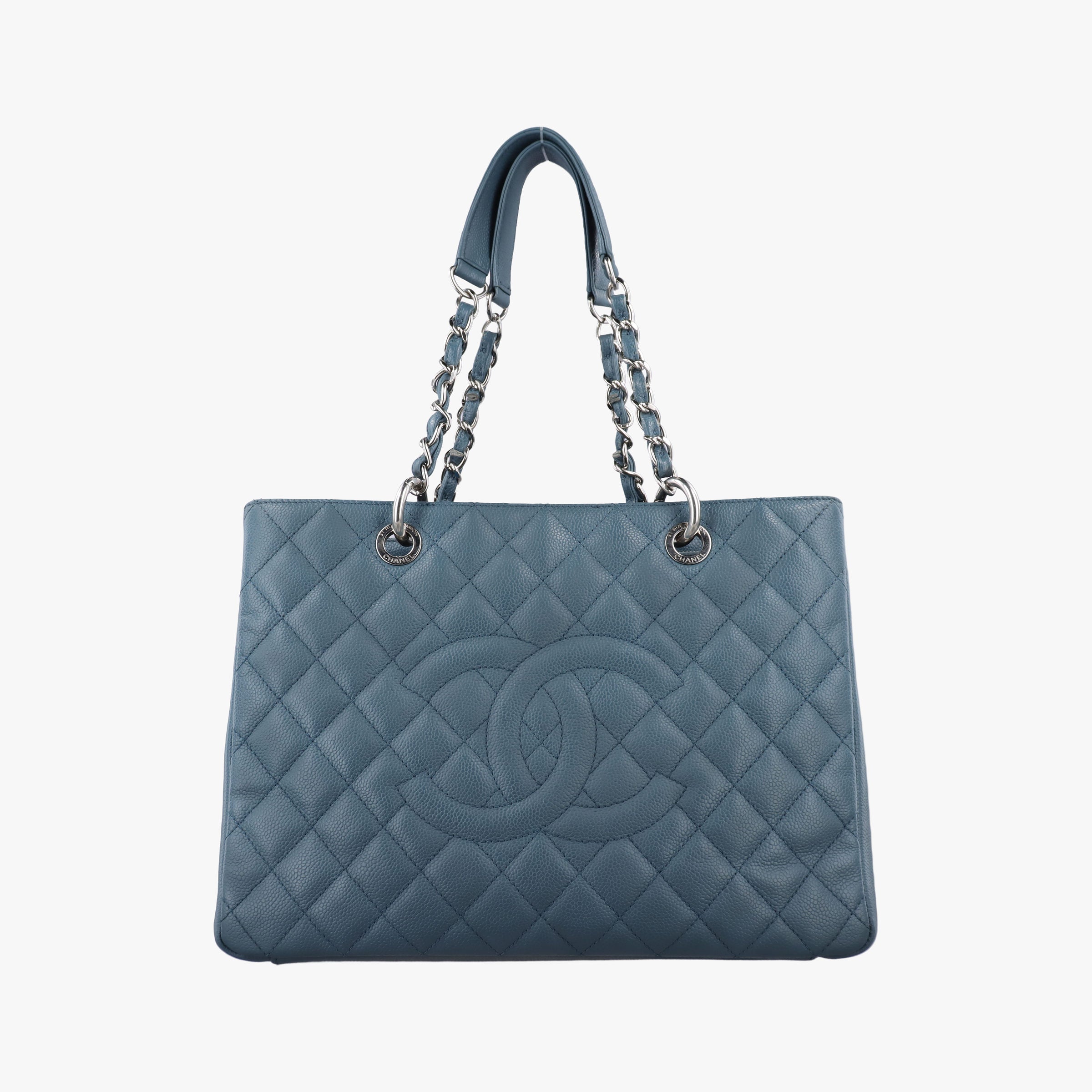 Pre-owned Chanel Matelasse Cocomark GST Blue caviar skin A50995 shoulderbag | stylenewstar
