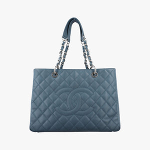 Pre-owned Chanel Matelasse Cocomark GST Blue caviar skin A50995 shoulderbag | stylenewstar