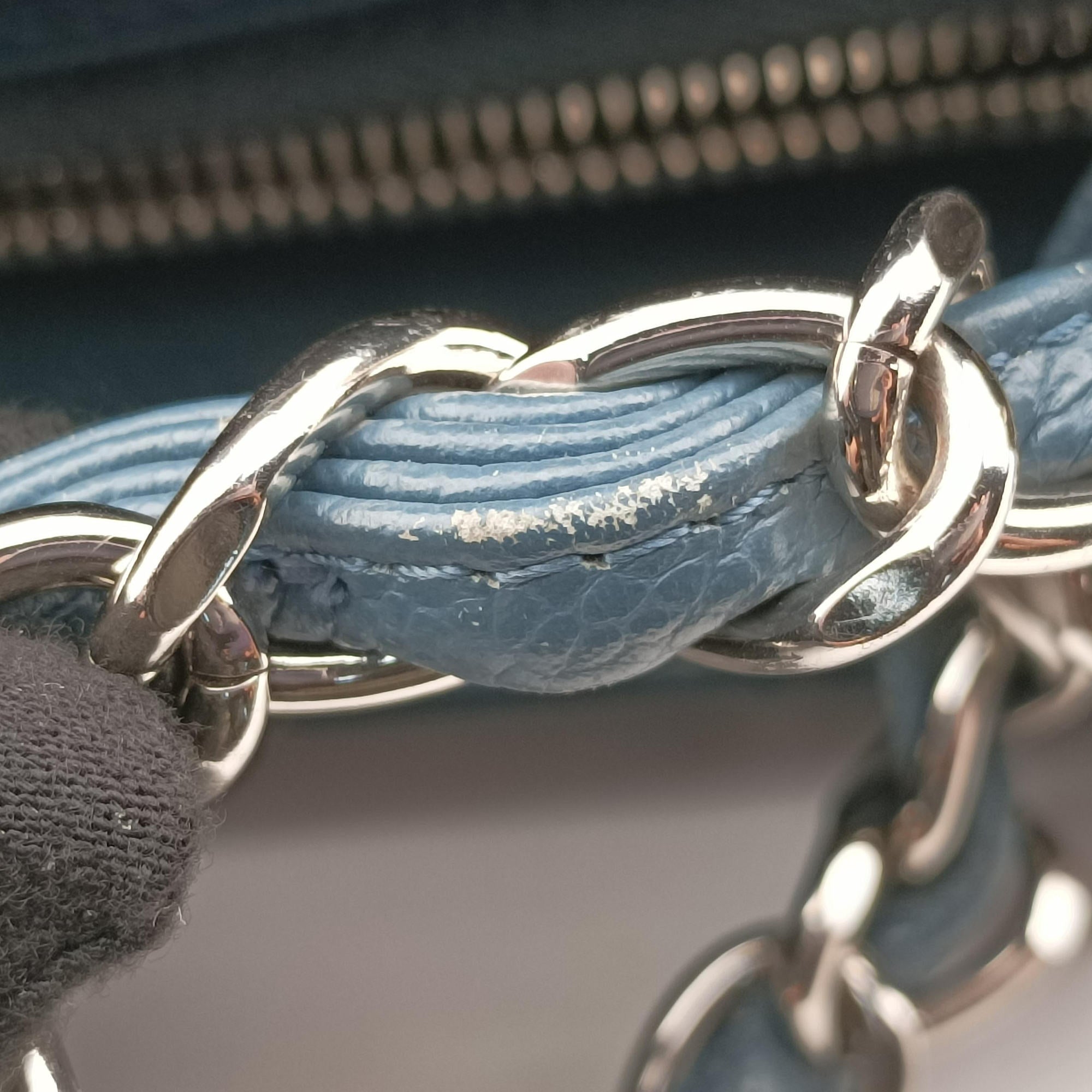 Pre-owned Chanel Matelasse Cocomark GST Blue caviar skin A50995 shoulderbag | stylenewstar